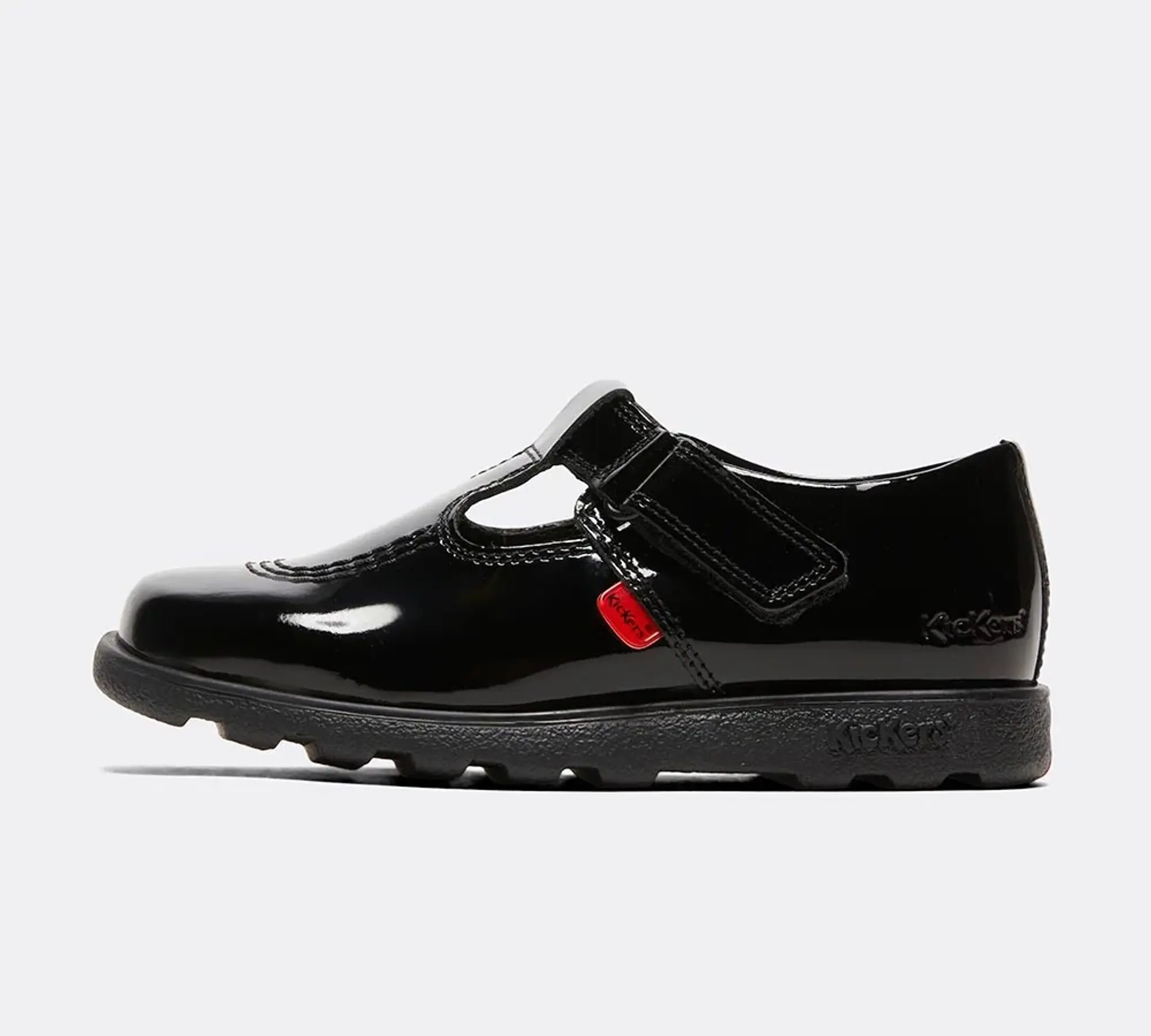 Kickers Nursery Fragma T-Bar Patent Shoe - Black - Size 6 - Black