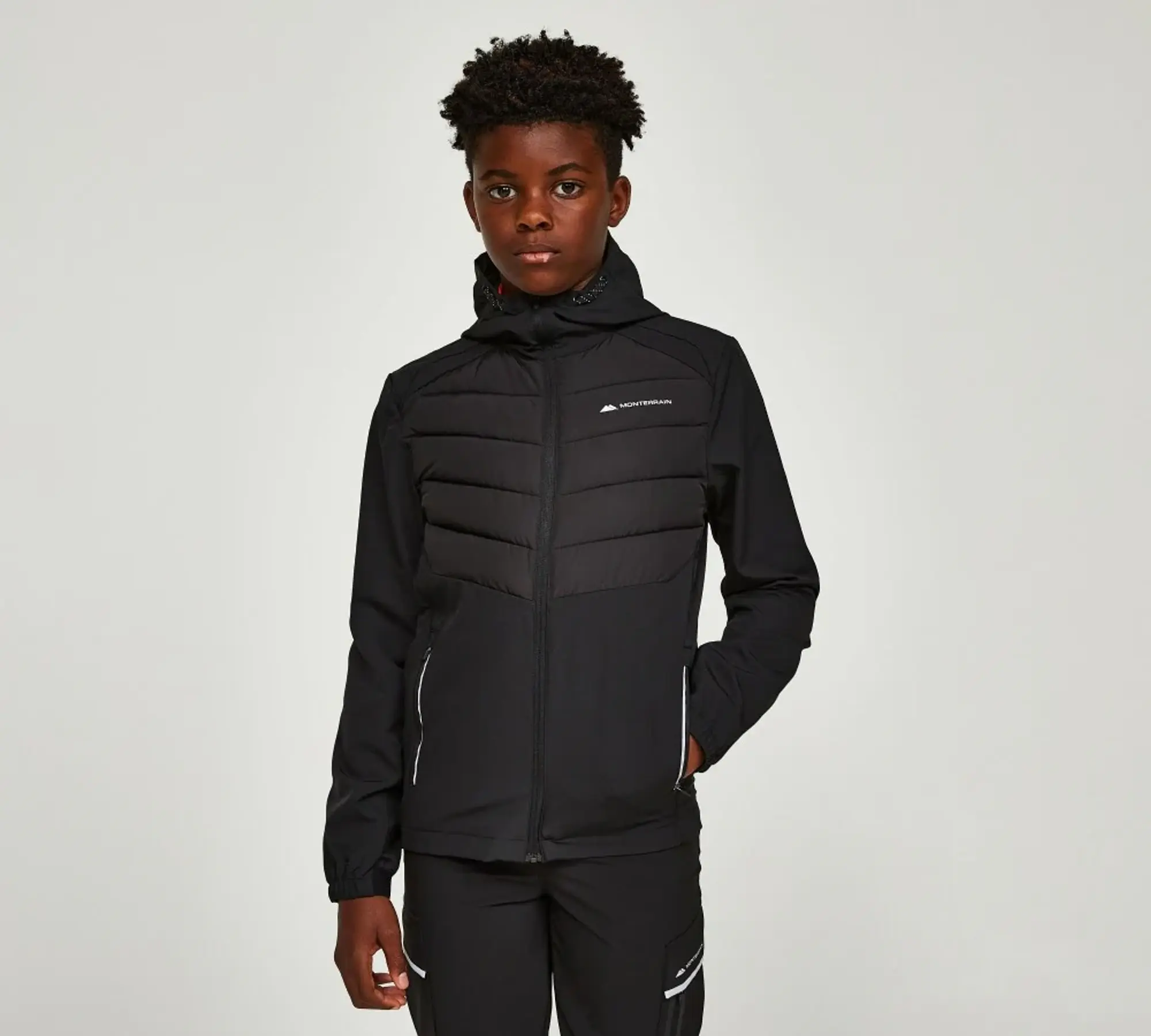 Monterrain Junior Roam Hybrid Running Jacket - Black - Size S/B - Black