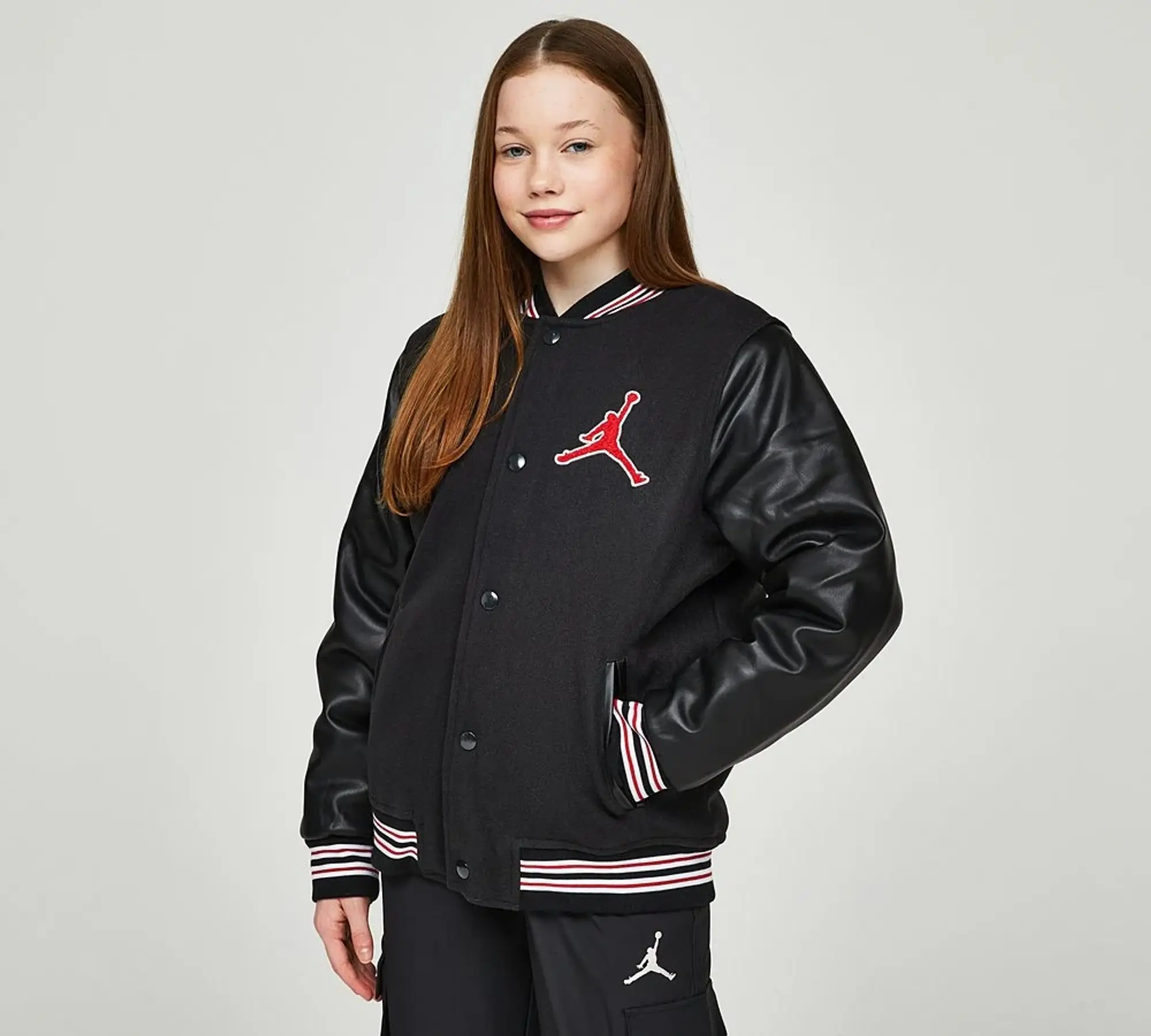 Nike Jordan Jordan Girls Flight Varsity Jacket - Black - Size 10-11Y - Black