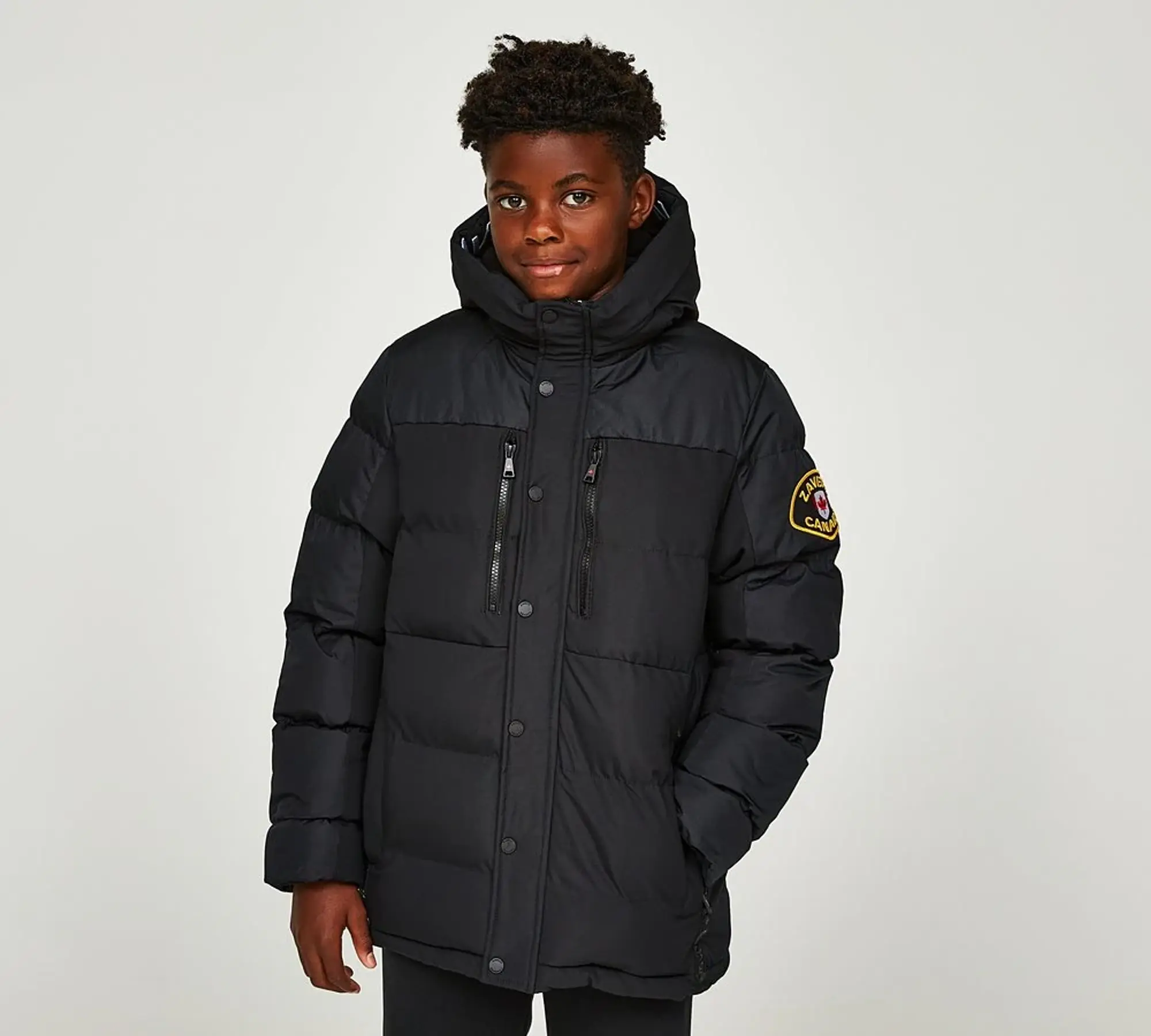 Zavetti Canada Junior Raffino Puffer Jacket Black Size XL B Black ZAV J036 BLK FOOTY.COM