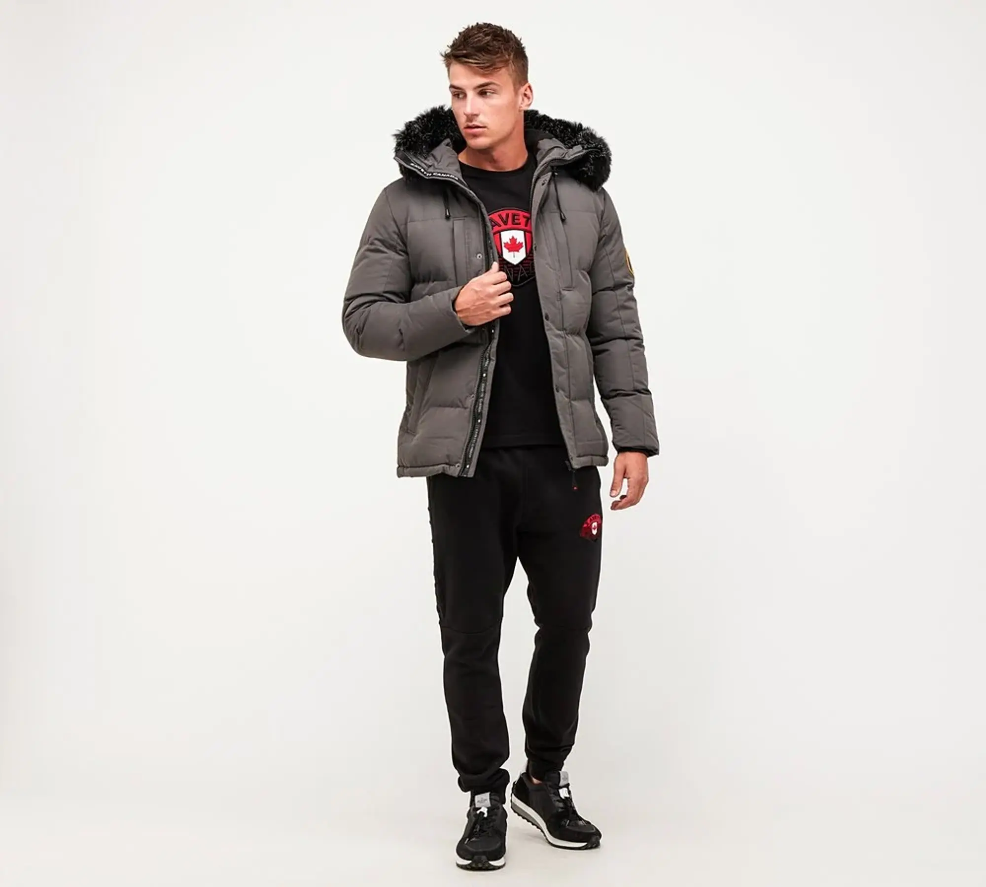 Zavetti Canada Oshawa 2.0 Puffer Parka Jacket - Grey - Size XS - Grey