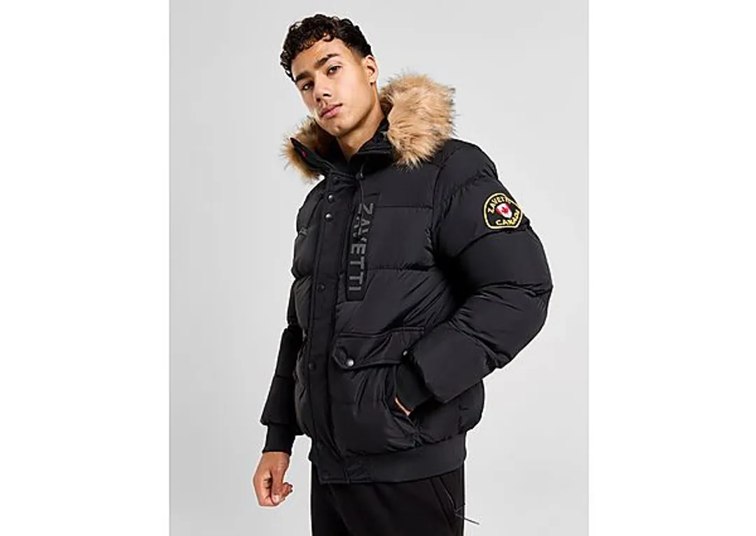 Zavetti Canada Deratti Bomber Parka Jacket - Black - Size XS
