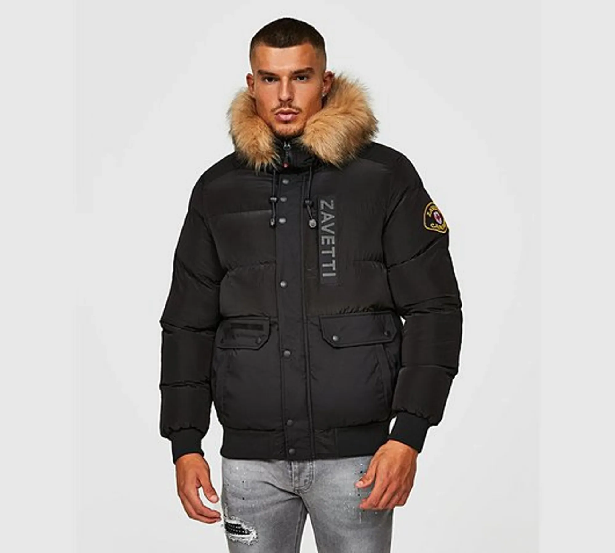 Zavetti Canada Deratti Bomber Parka Jacket - Black - Size XS