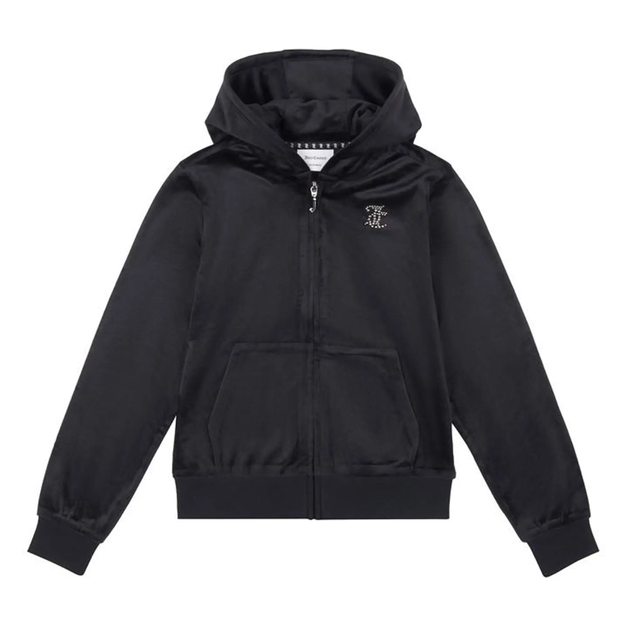 Juicy Couture Girls Diamante Full Zip Hoodie - Black - Size XL/G - Black