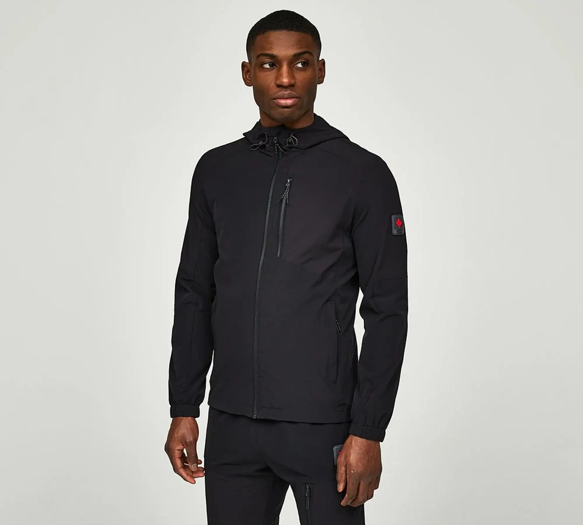 Zavetti Canada Atarezzi Woven Full Zip Hoodie - Black