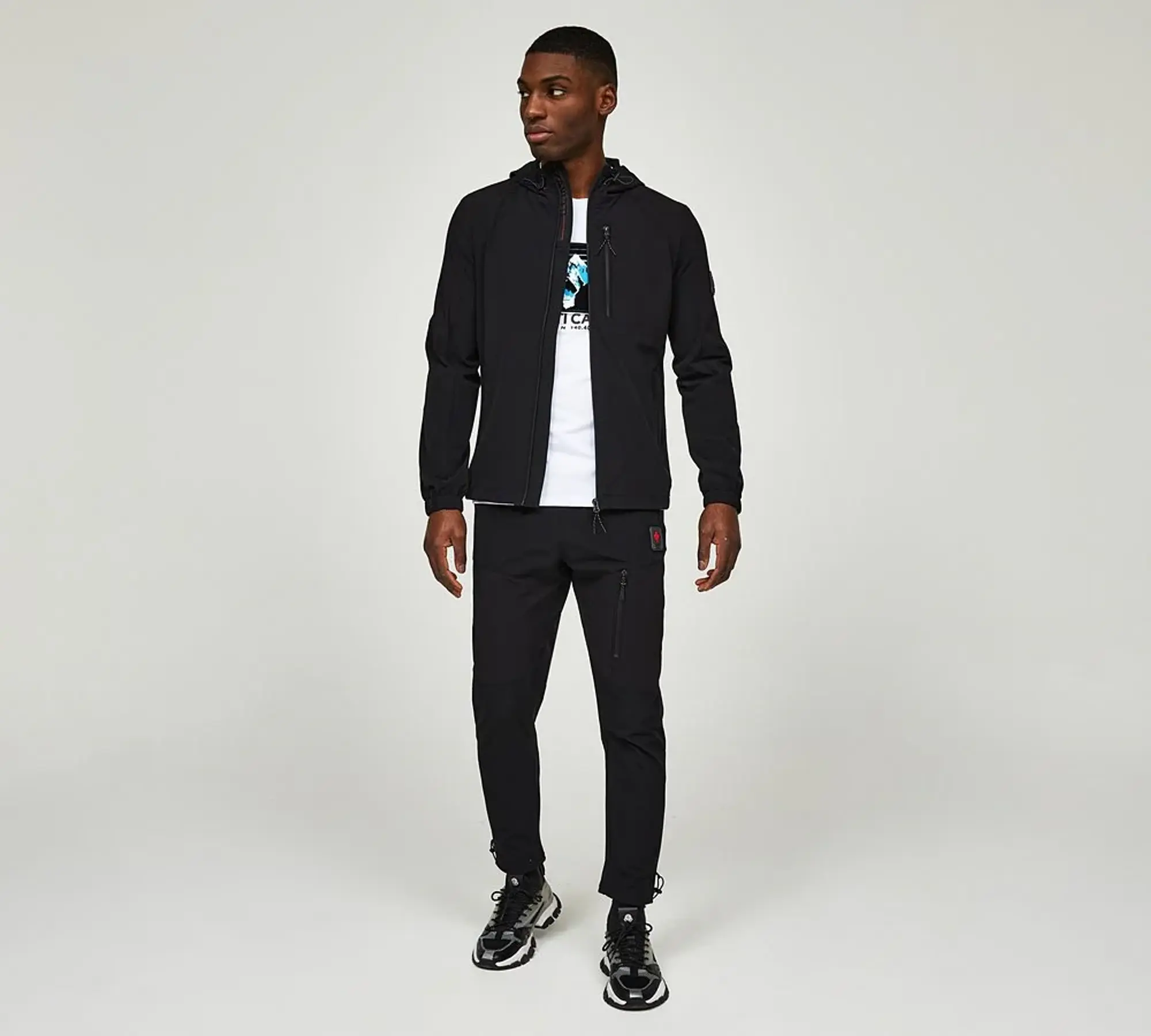 Zavetti Canada Atarezzi Woven Full Zip Hoodie - Black