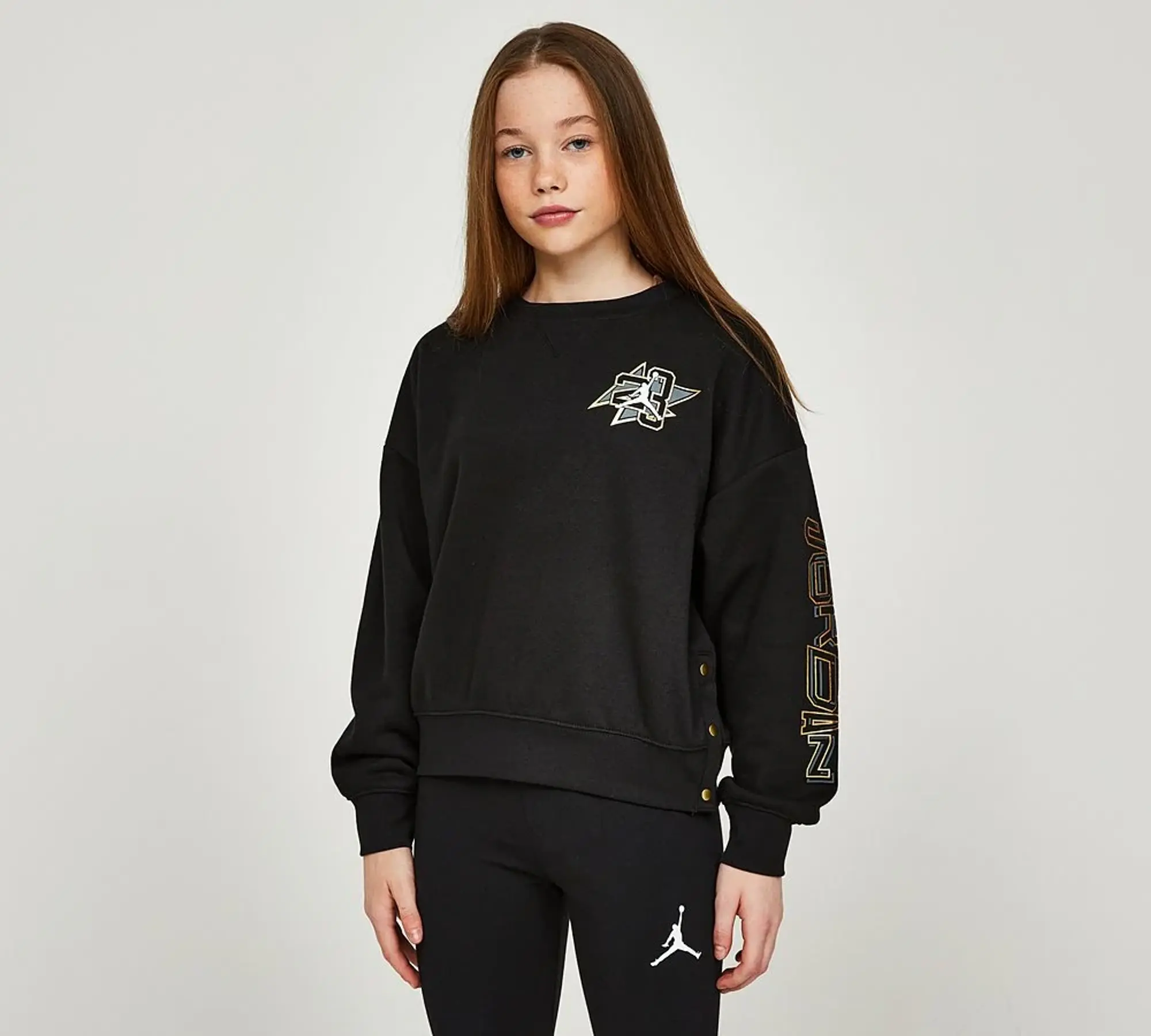 Nike Jordan Jordan Girls Take Flight Shine Sweatshirt - Black - Size S/G - Black