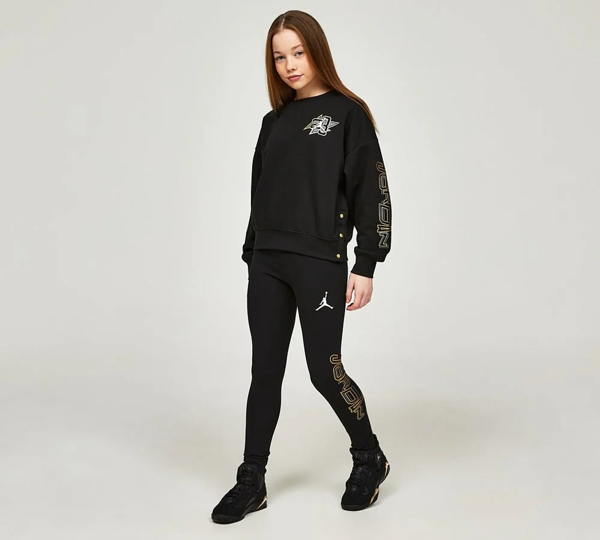 Nike Jordan Jordan Girls Take Flight Shine Sweatshirt - Black - Size S/G - Black