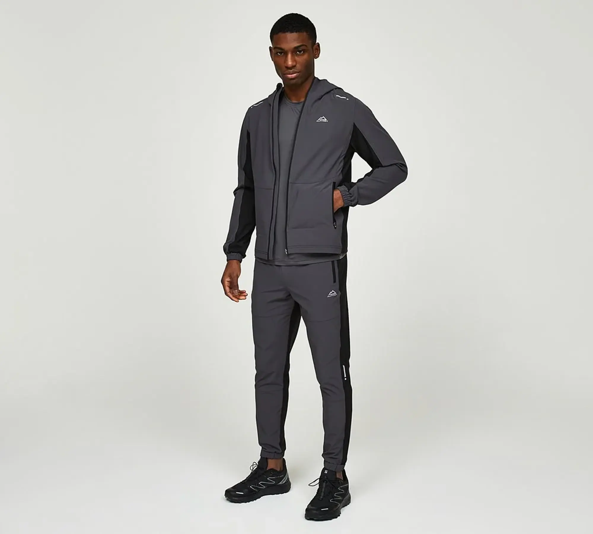 Alpyrex Delta Zip Through Hoodie - Grey - Size L - Grey
