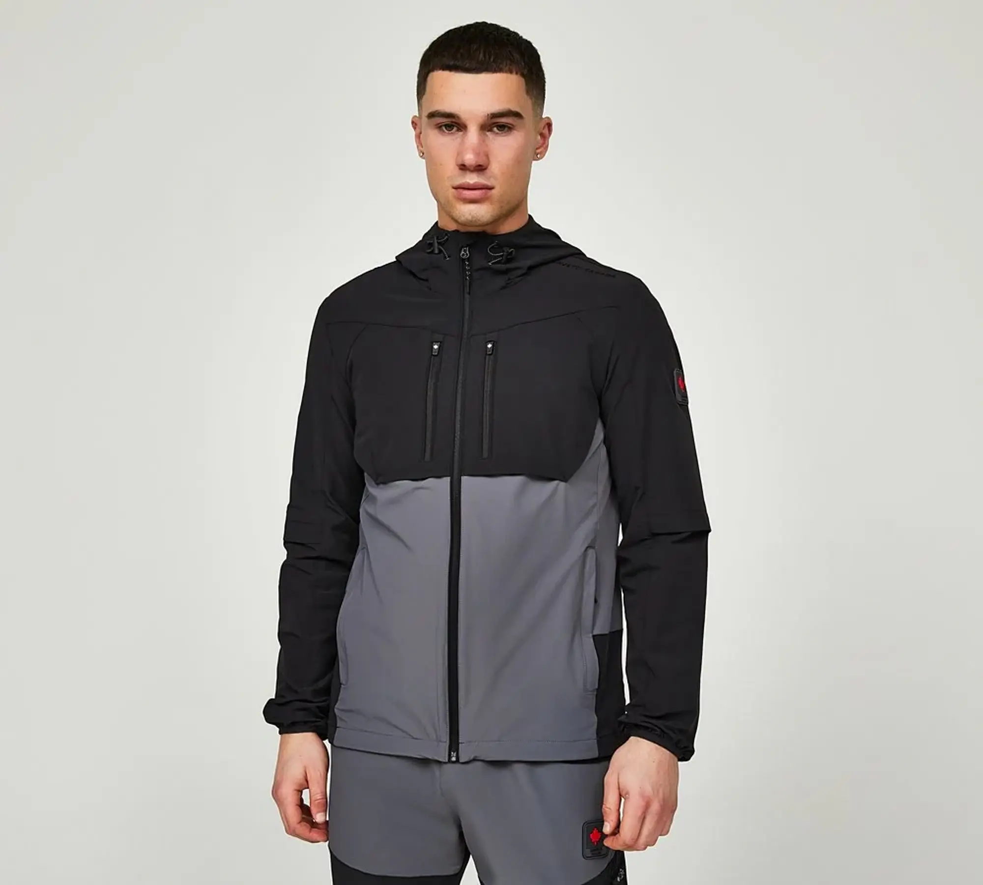 Zavetti Canada Vosso Woven Zip Through Hoodie - Black - Size L - Black