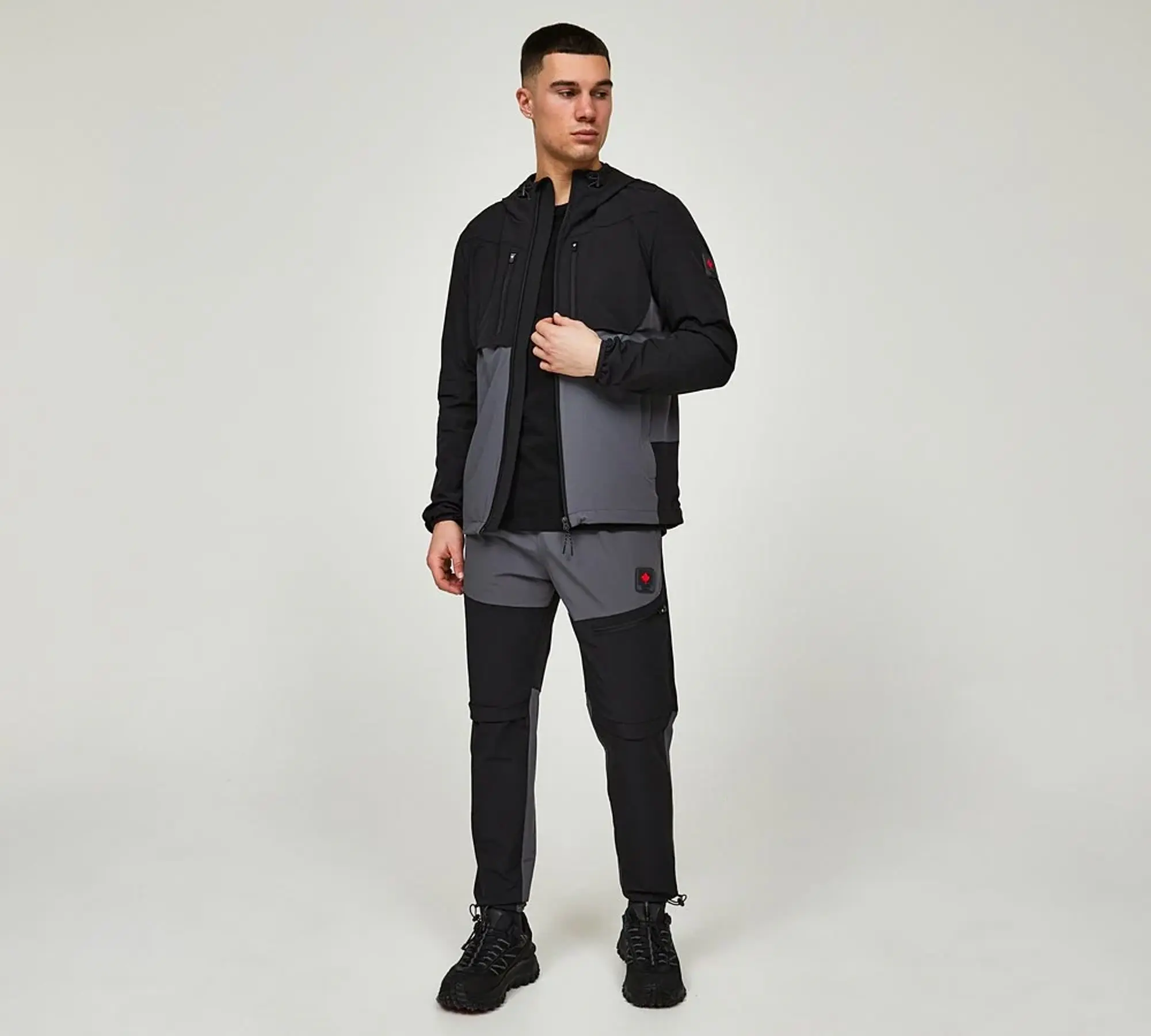 Zavetti Canada Vosso Woven Zip Through Hoodie - Black - Size L - Black