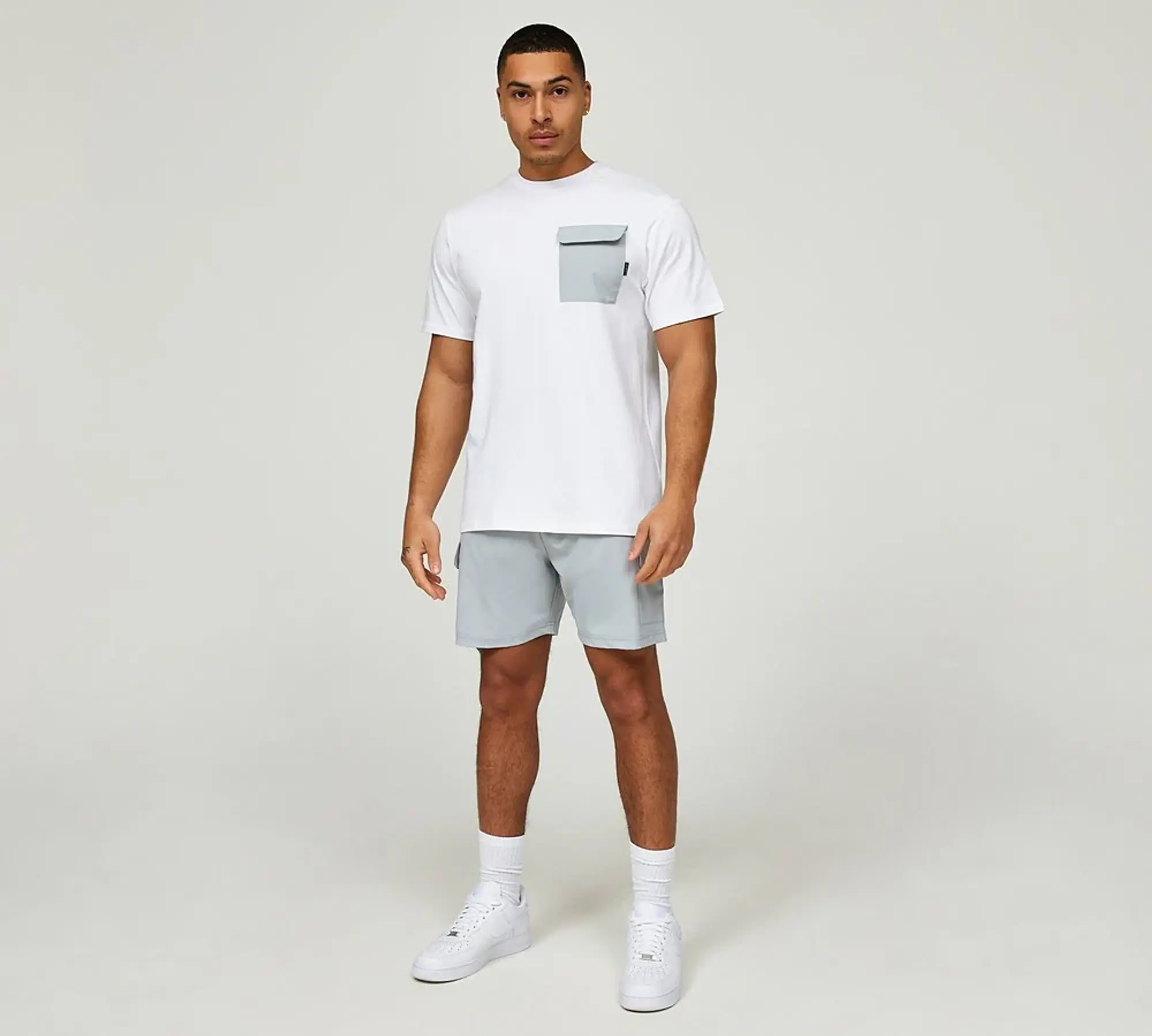 Closure London Nylon Pocket T-Shirt and Short Set - White - Size L - White