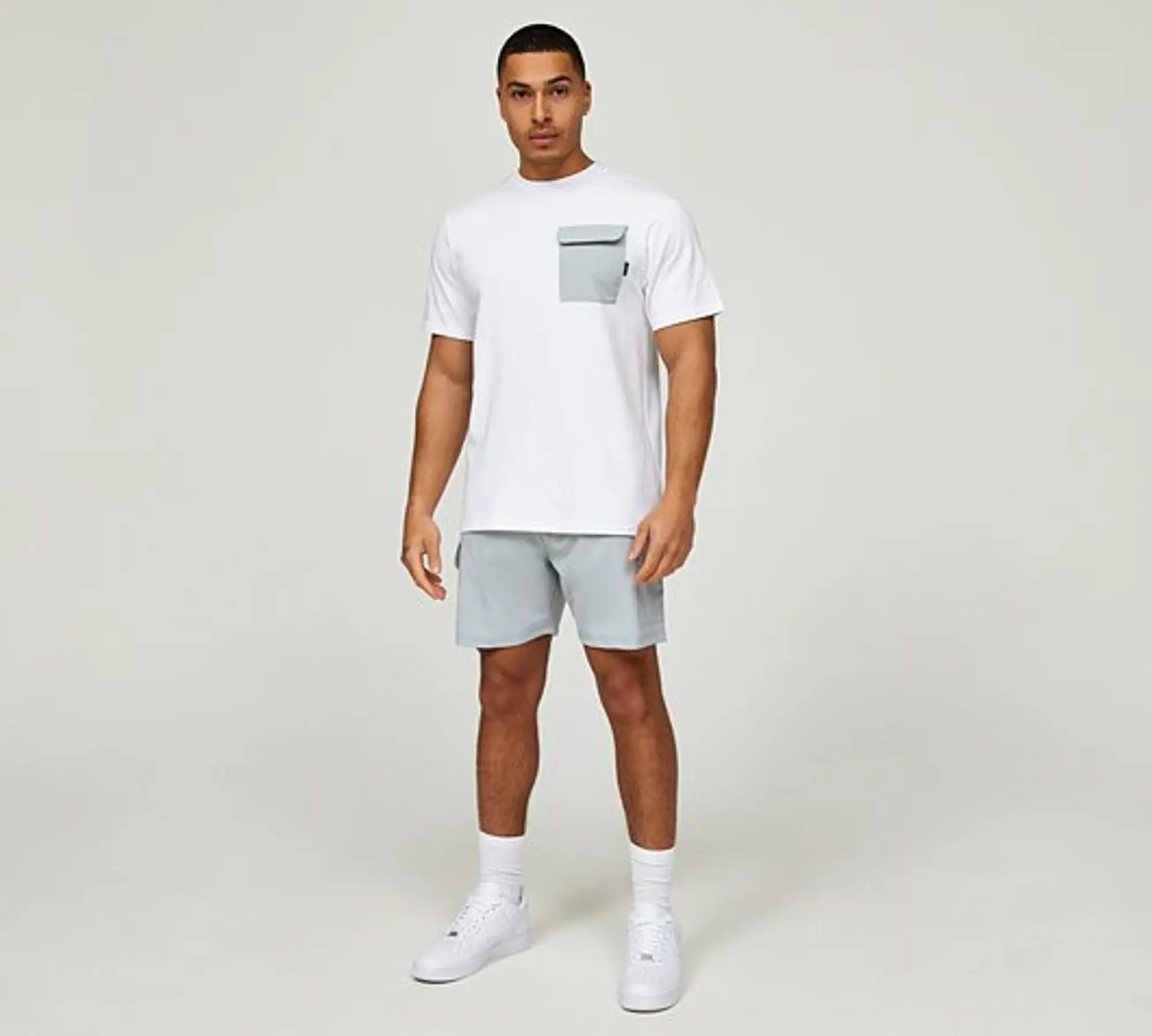 Closure London Nylon Pocket T-Shirt and Short Set - White - Size L - White