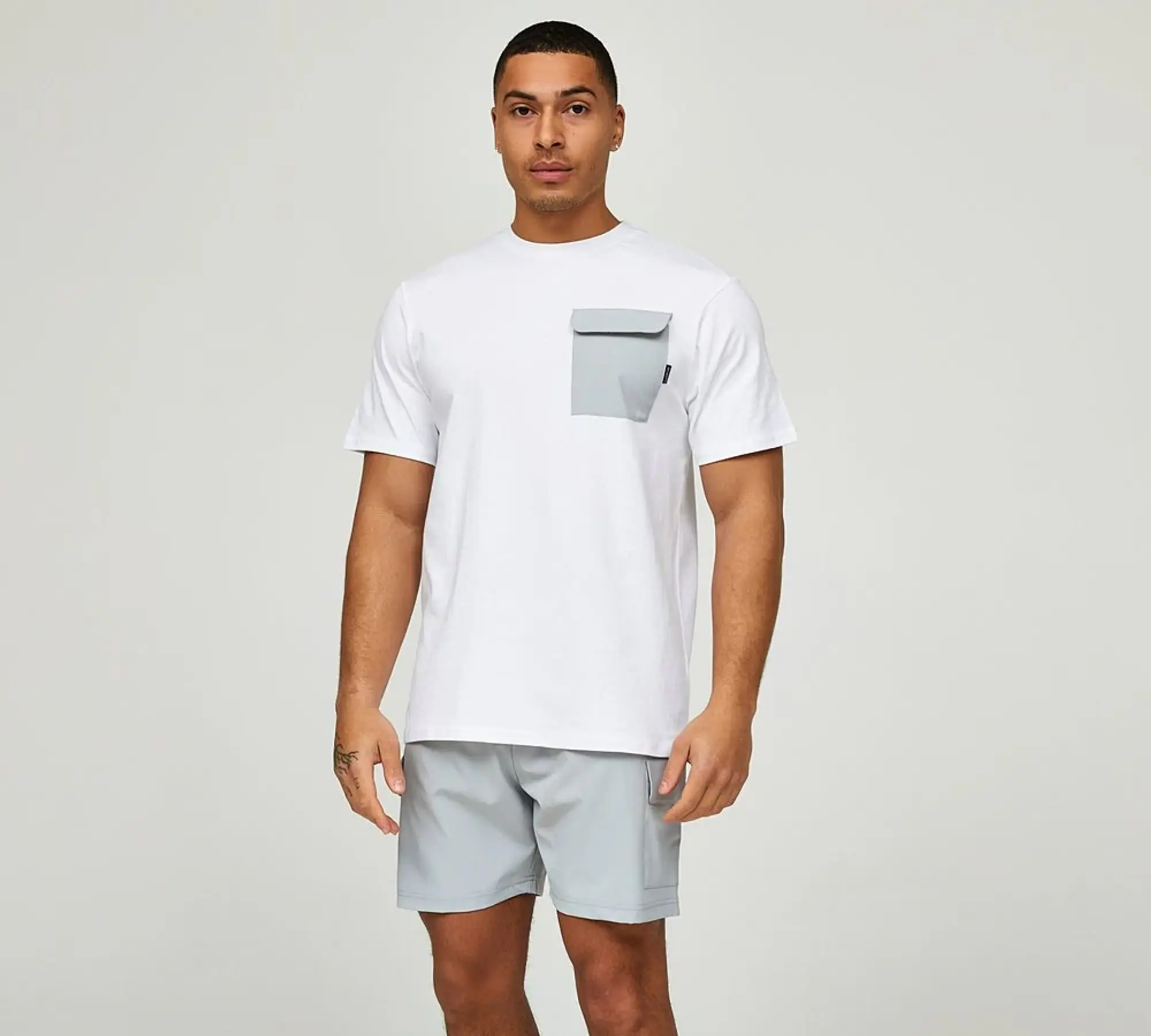 Closure London Nylon Pocket T-Shirt and Short Set - White - Size L - White