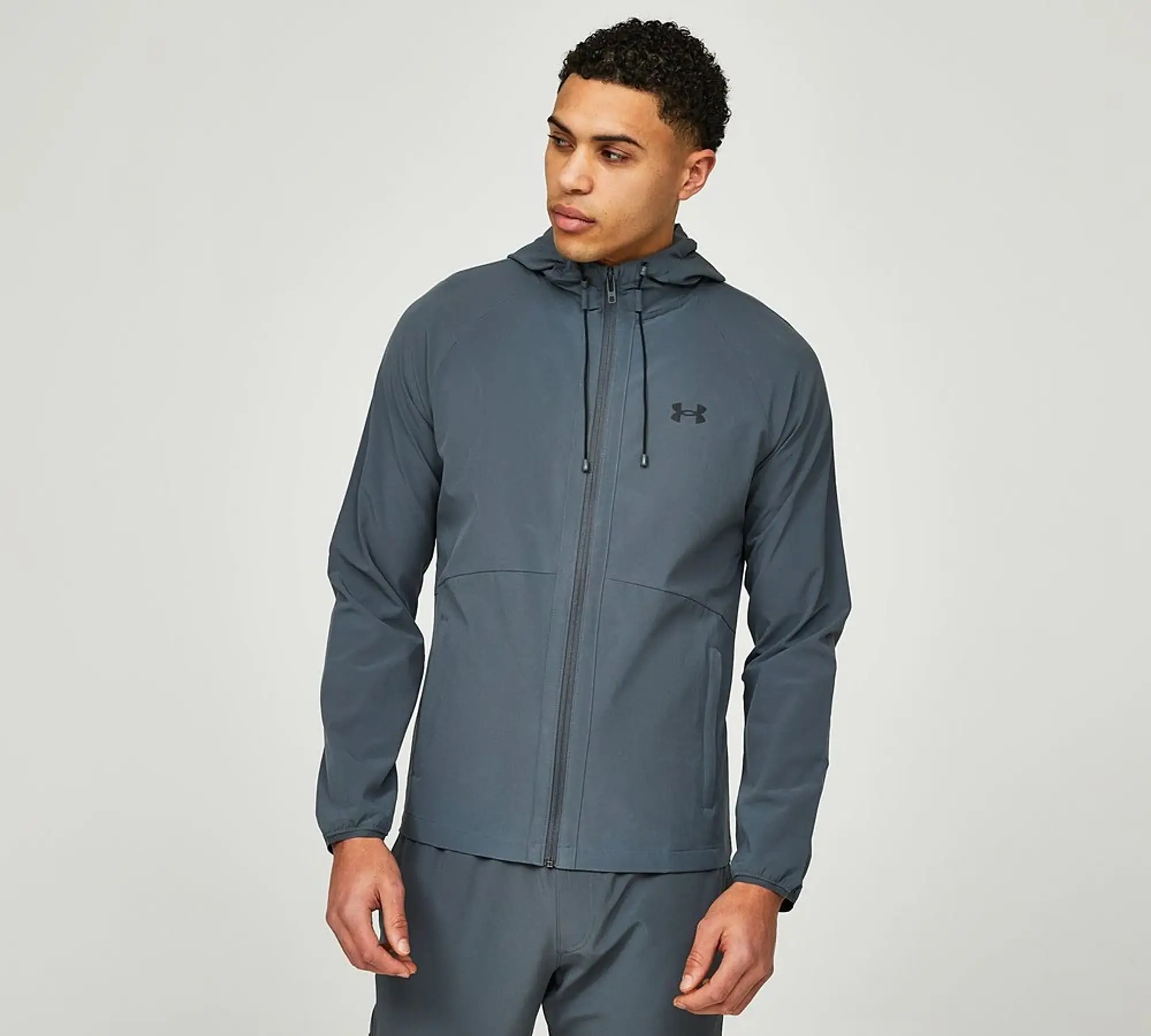 Under Armour Stretch Woven Windbreaker Jacket - Grey - Size XL - Grey