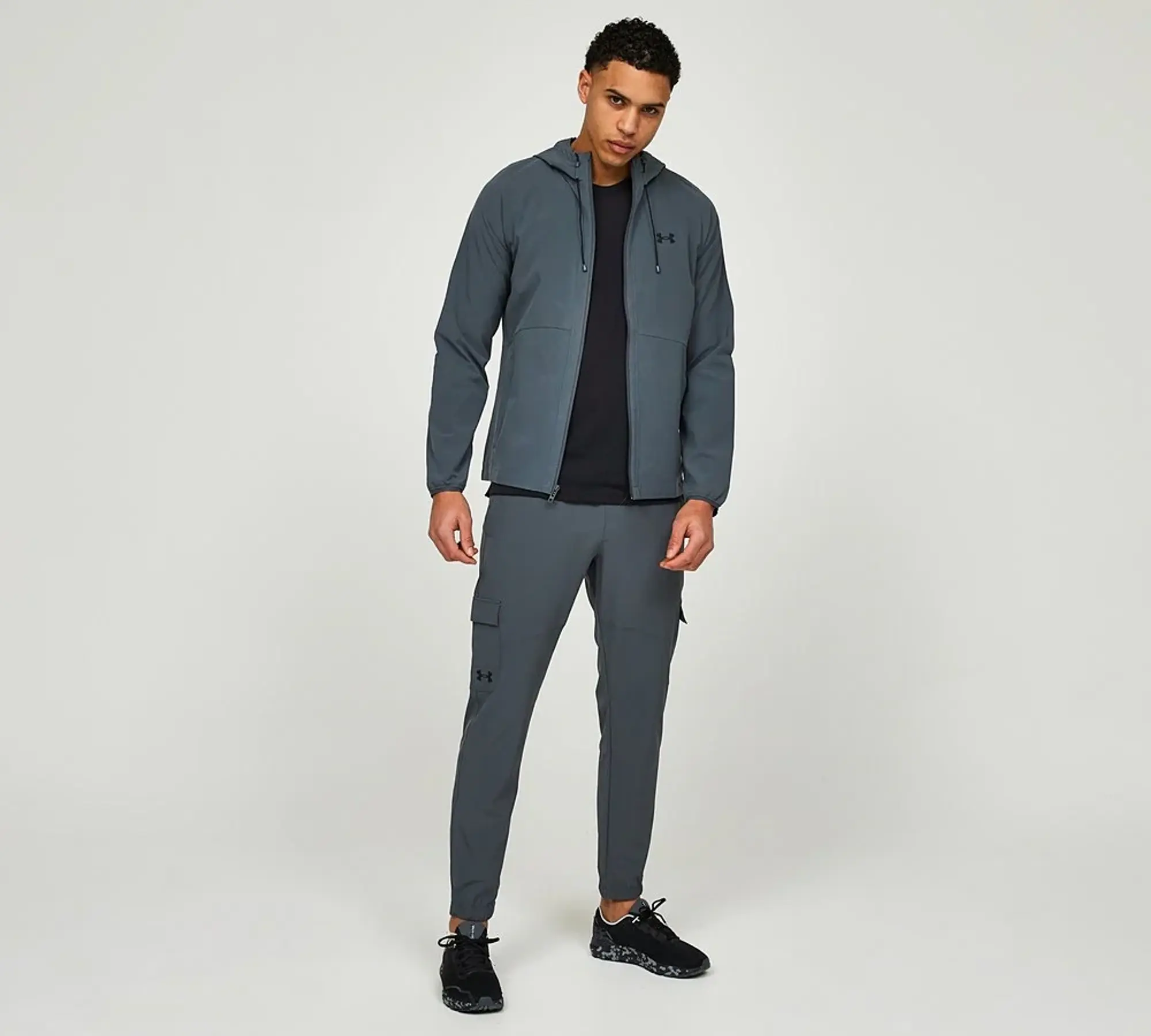 Under Armour Stretch Woven Windbreaker Jacket - Grey - Size XL - Grey
