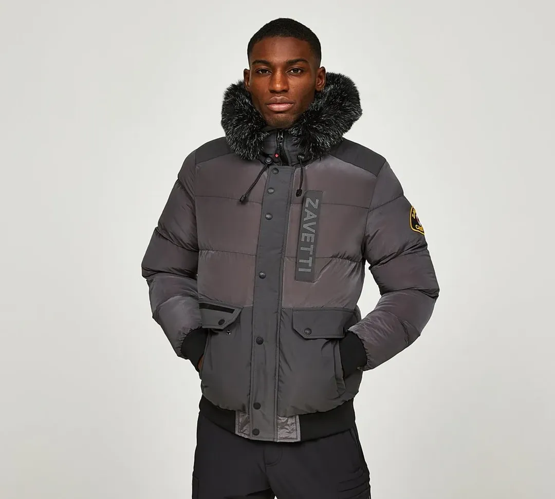 Zavetti Canada Deratti Bomber Parka Jacket - Grey - Size 2XL