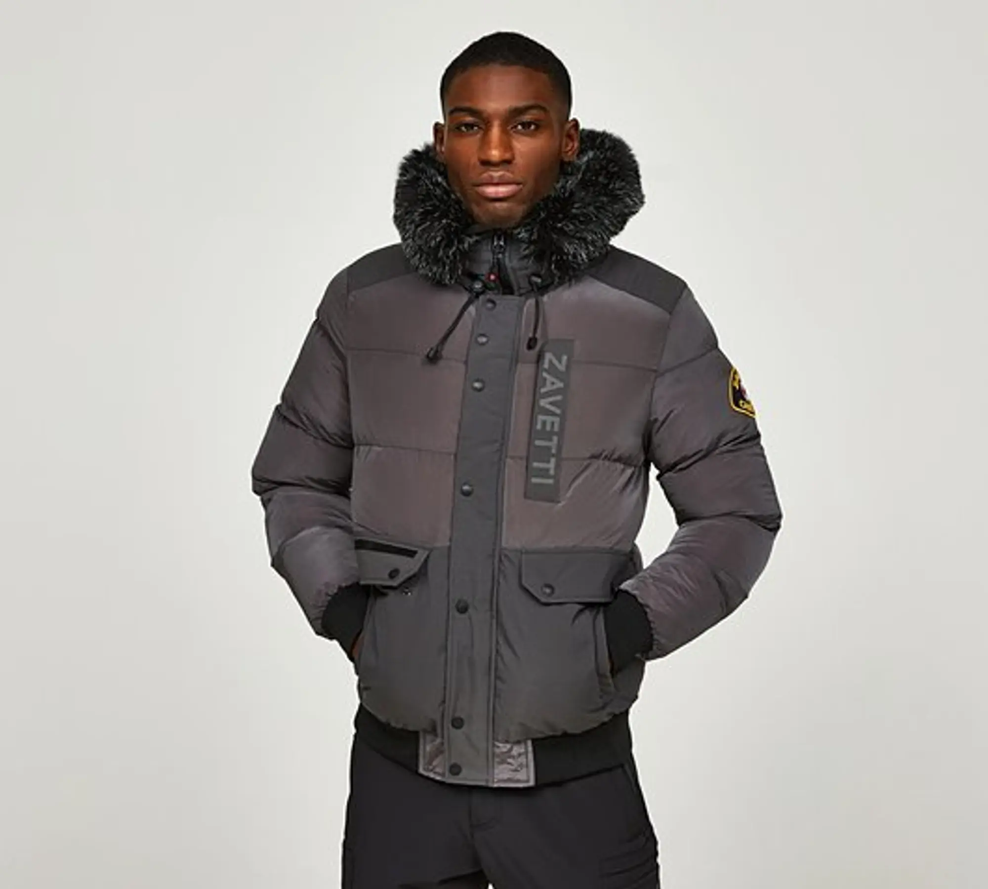 Zavetti Canada Deratti Bomber Parka Jacket - Grey - Size 2XL - Grey