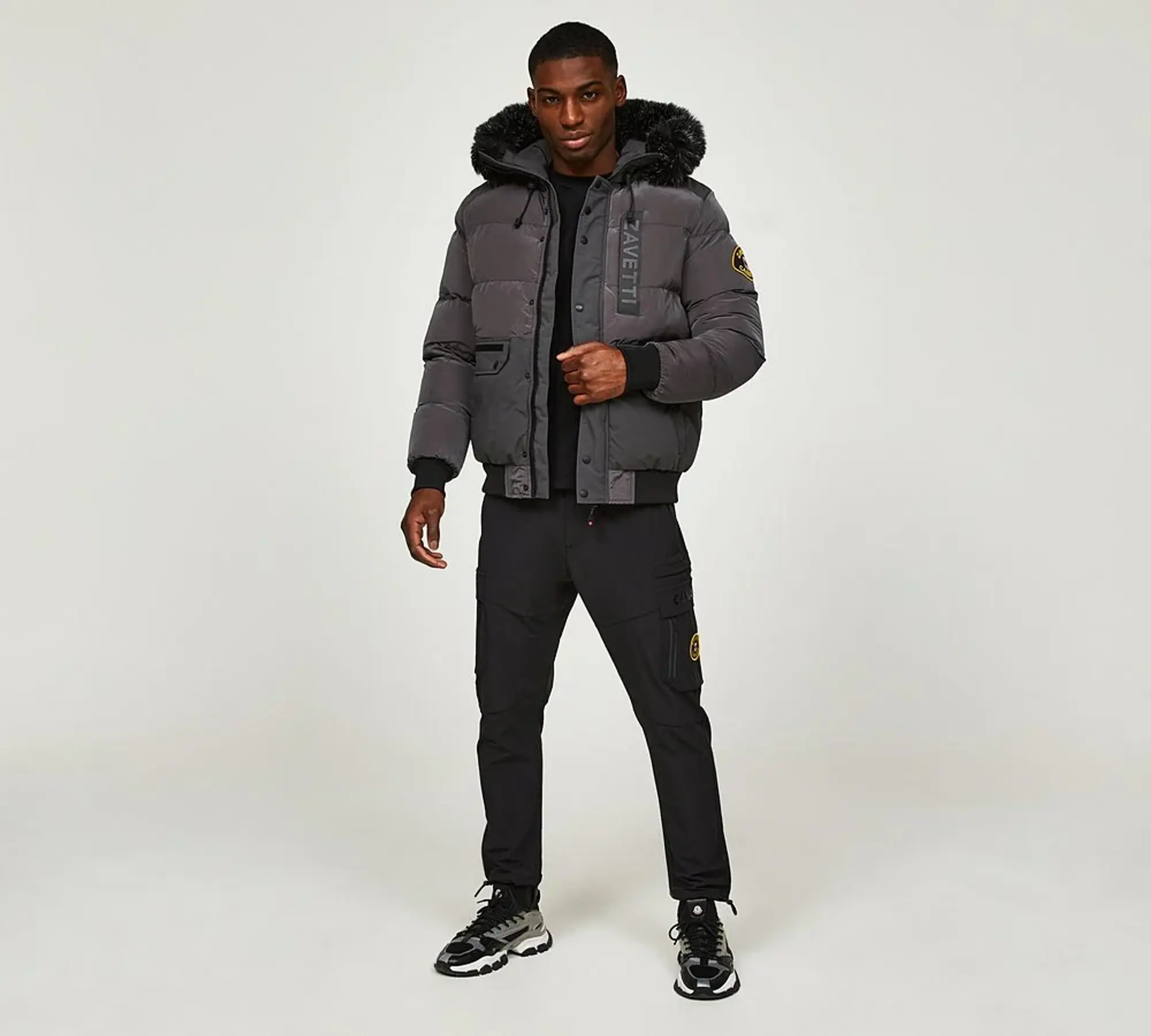 Zavetti Canada Deratti Bomber Parka Jacket - Grey - Size 2XL - Grey