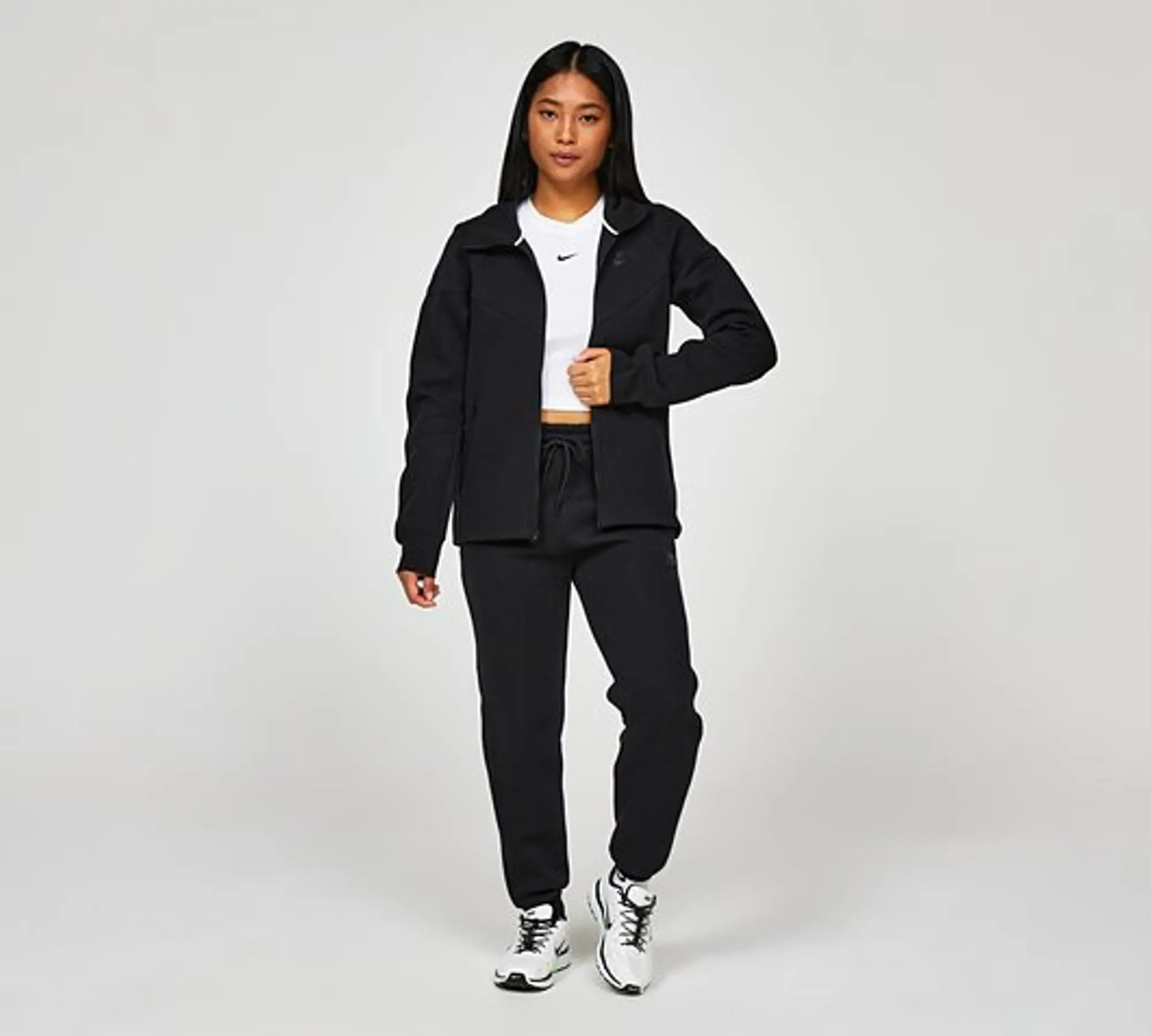 Nike Womens Tech Fleece Windrunner Full Zip Hoodie - Black - Size M - Black