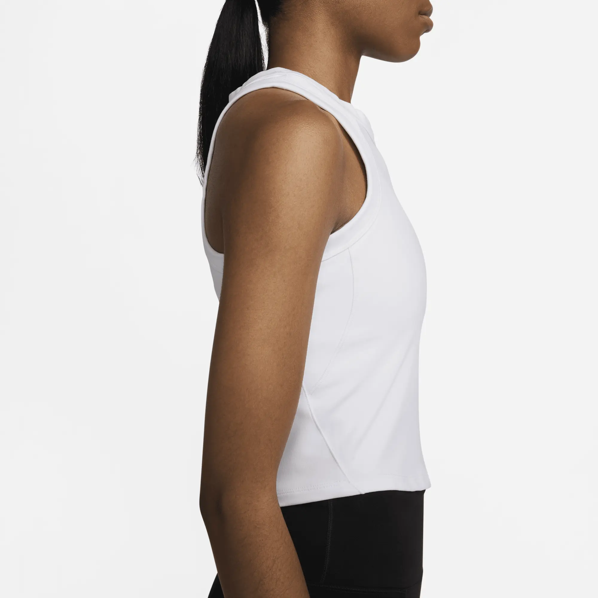 Nike One Fitted Women's Dri-FIT Cropped Tank Top - White - Polyester/Elastane