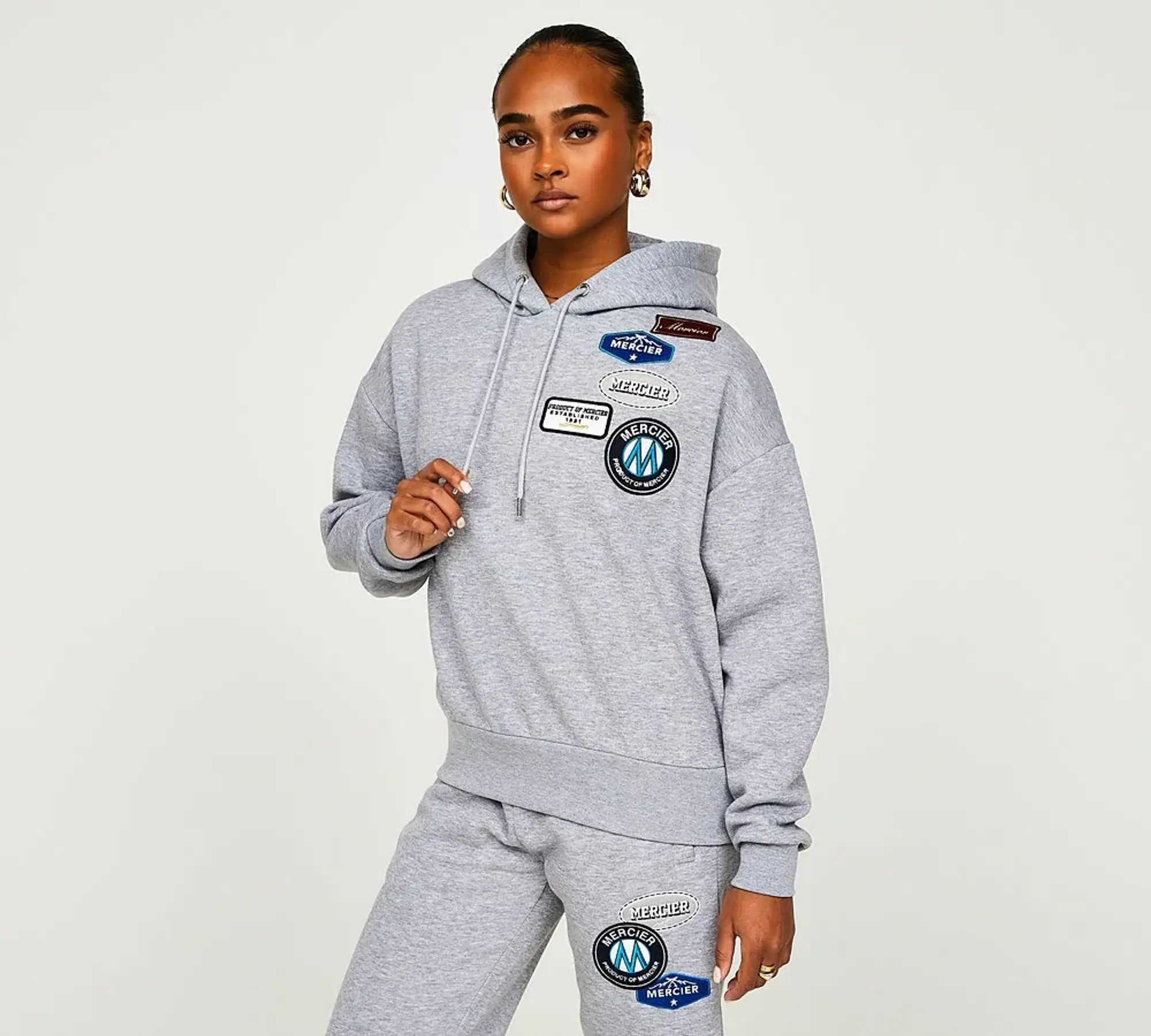 Mercier Womens Original Badge Hoodie - Grey - Size S - Grey