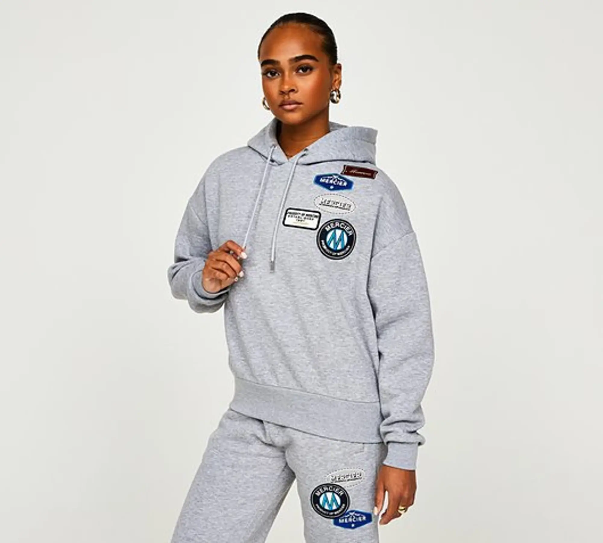Mercier Womens Original Badge Hoodie - Grey - Size S - Grey