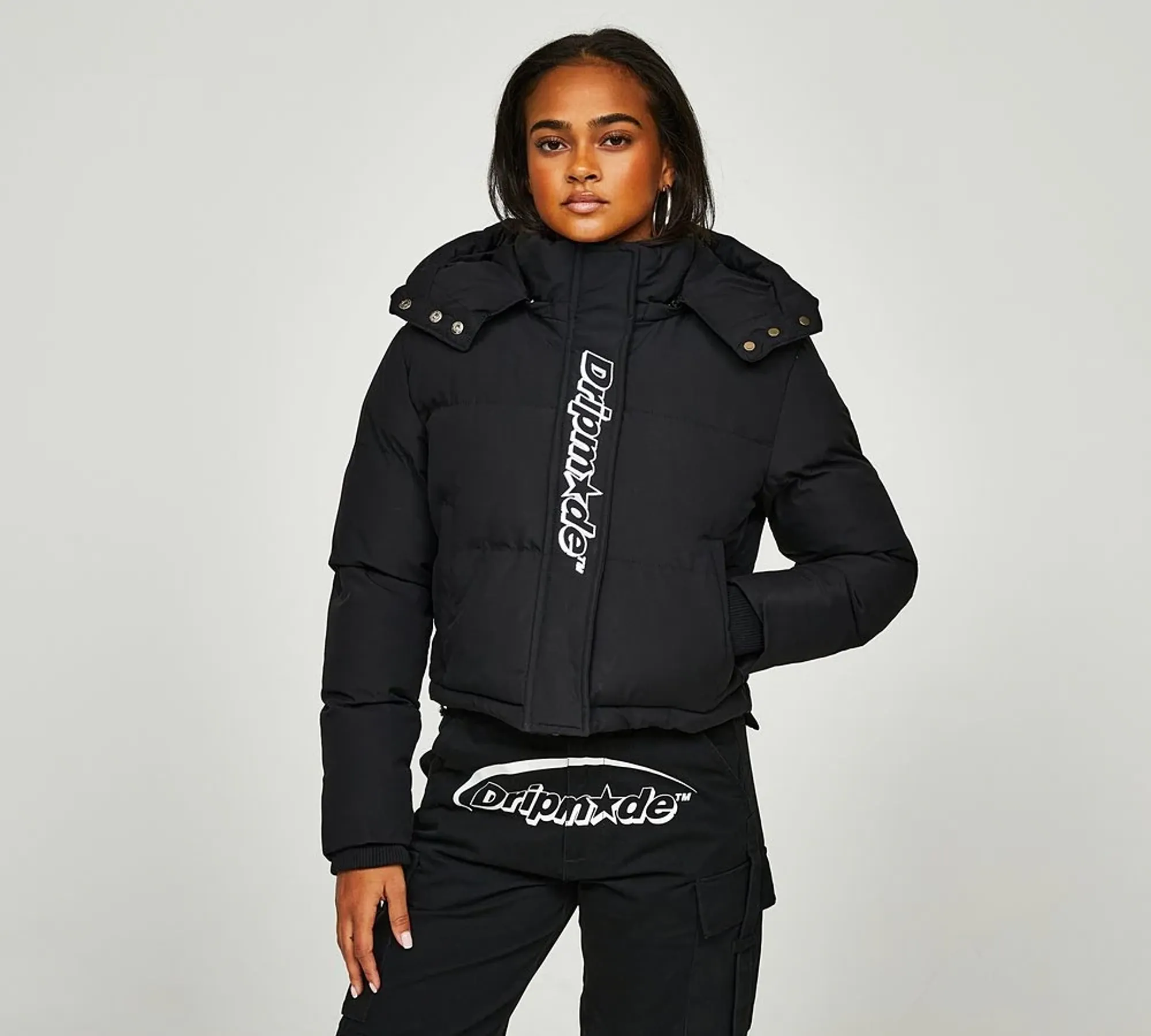 Dripmade Womens Invade Puffer Jacket - Black - Size XL - Black