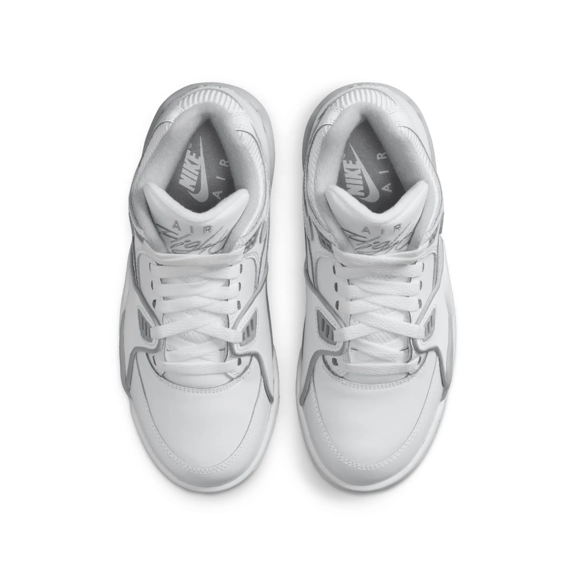 Nike white & grey air flight 89 Youth trainers