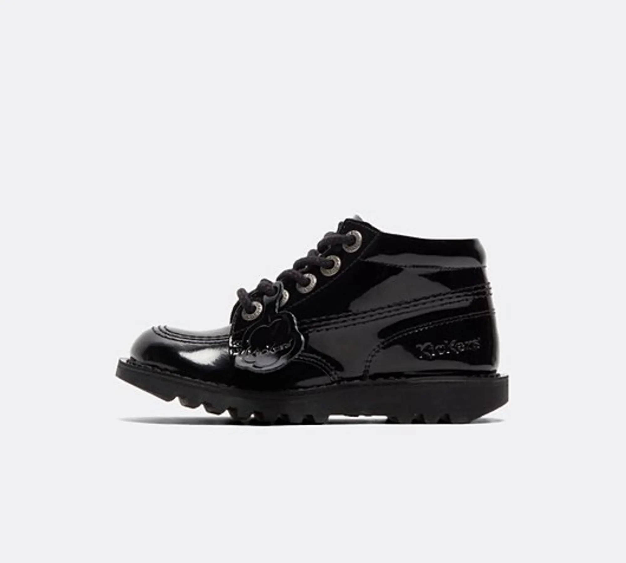Kickers Infant Kick Hi Patent Zip Shoe - Black - Size 13 - Black