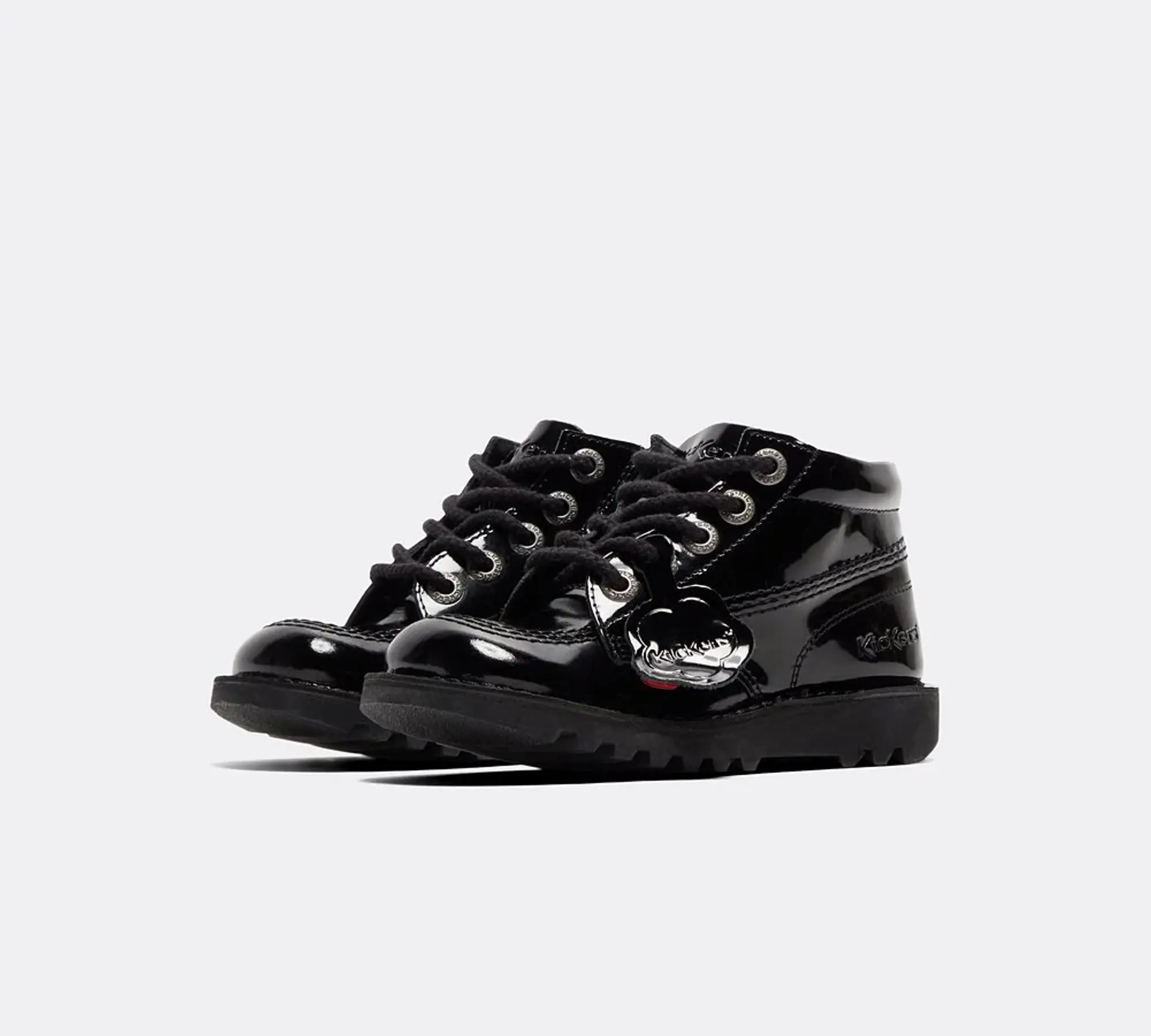 Kickers Infant Kick Hi Patent Zip Shoe - Black - Size 13 - Black
