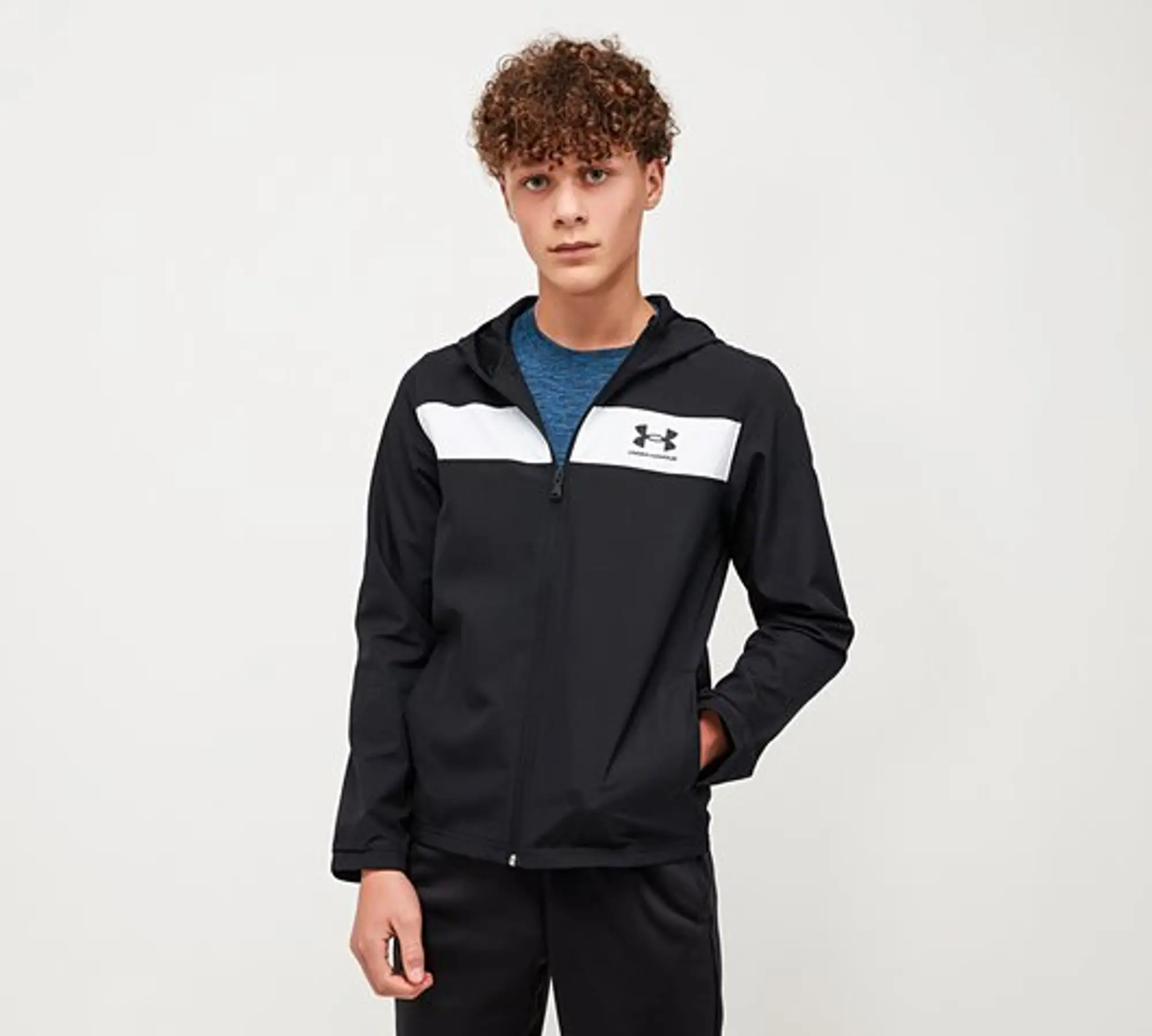 Under Armour Junior Sportstyle Windbreaker Jacket - Black / White