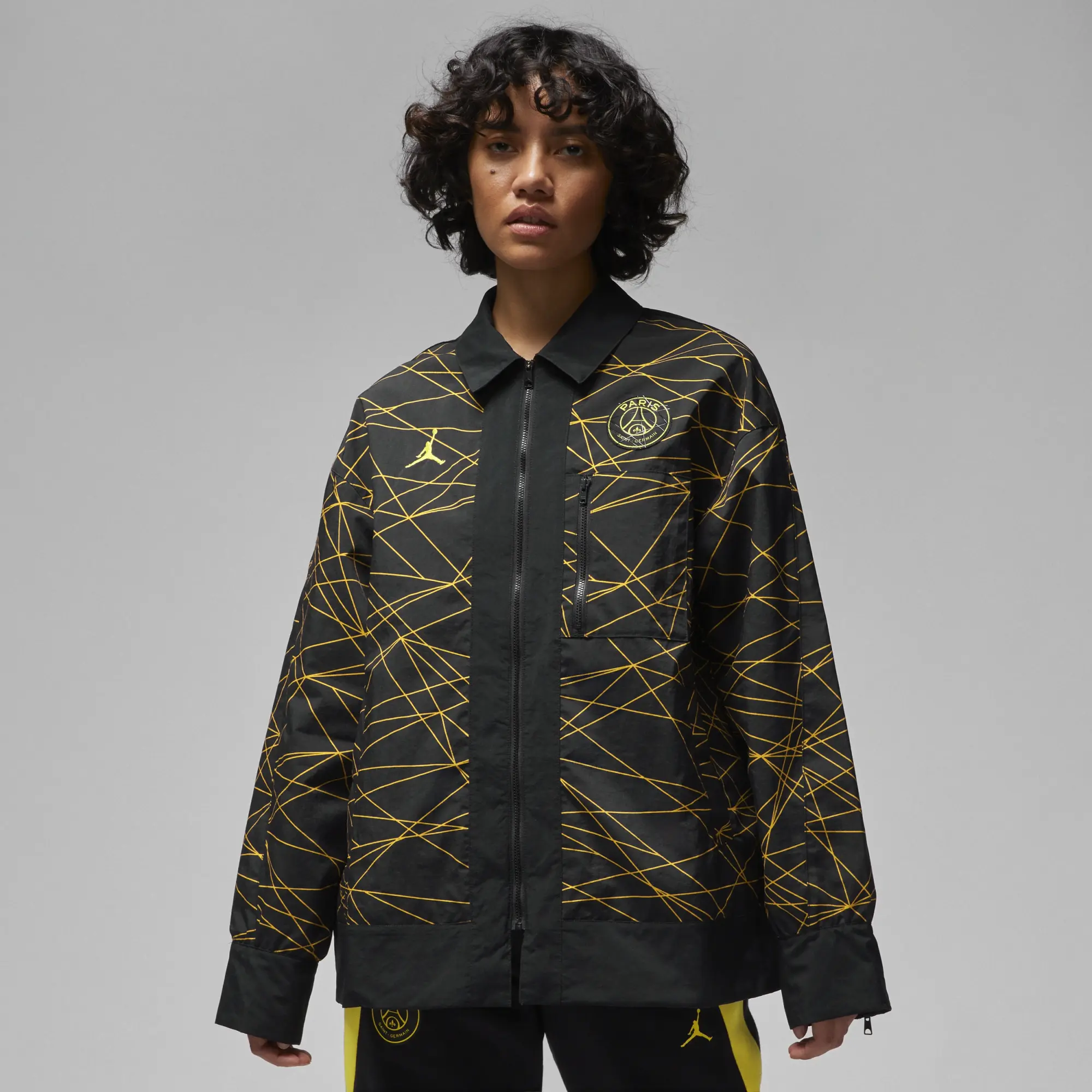 Nike Paris Saint Germain Jacket Anthem Jordan X Psg Black Tour Yellow Women Black DV2986 010 FOOTY.COM