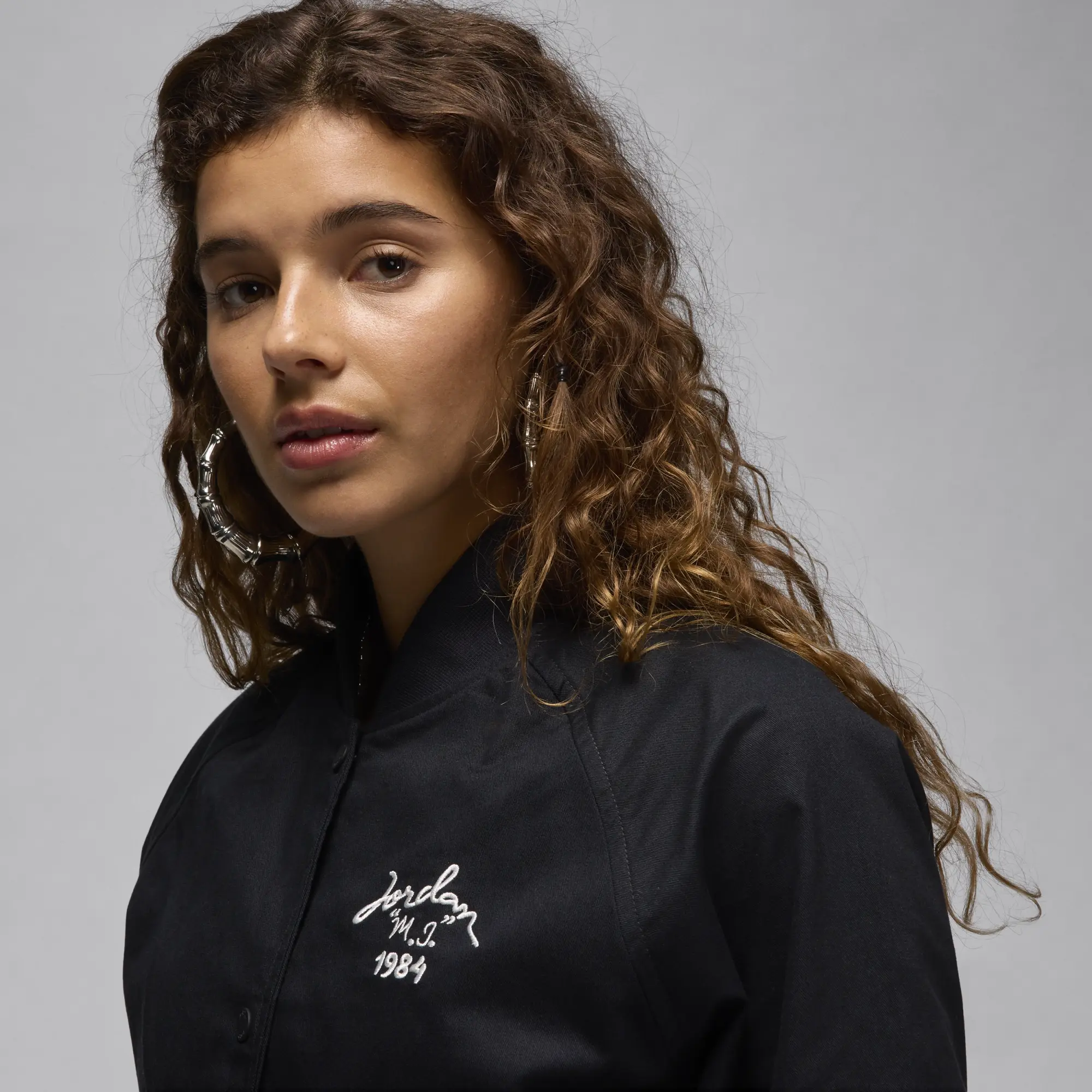 Nike Jordan Women's Varsity Jacket - Black - Cotton