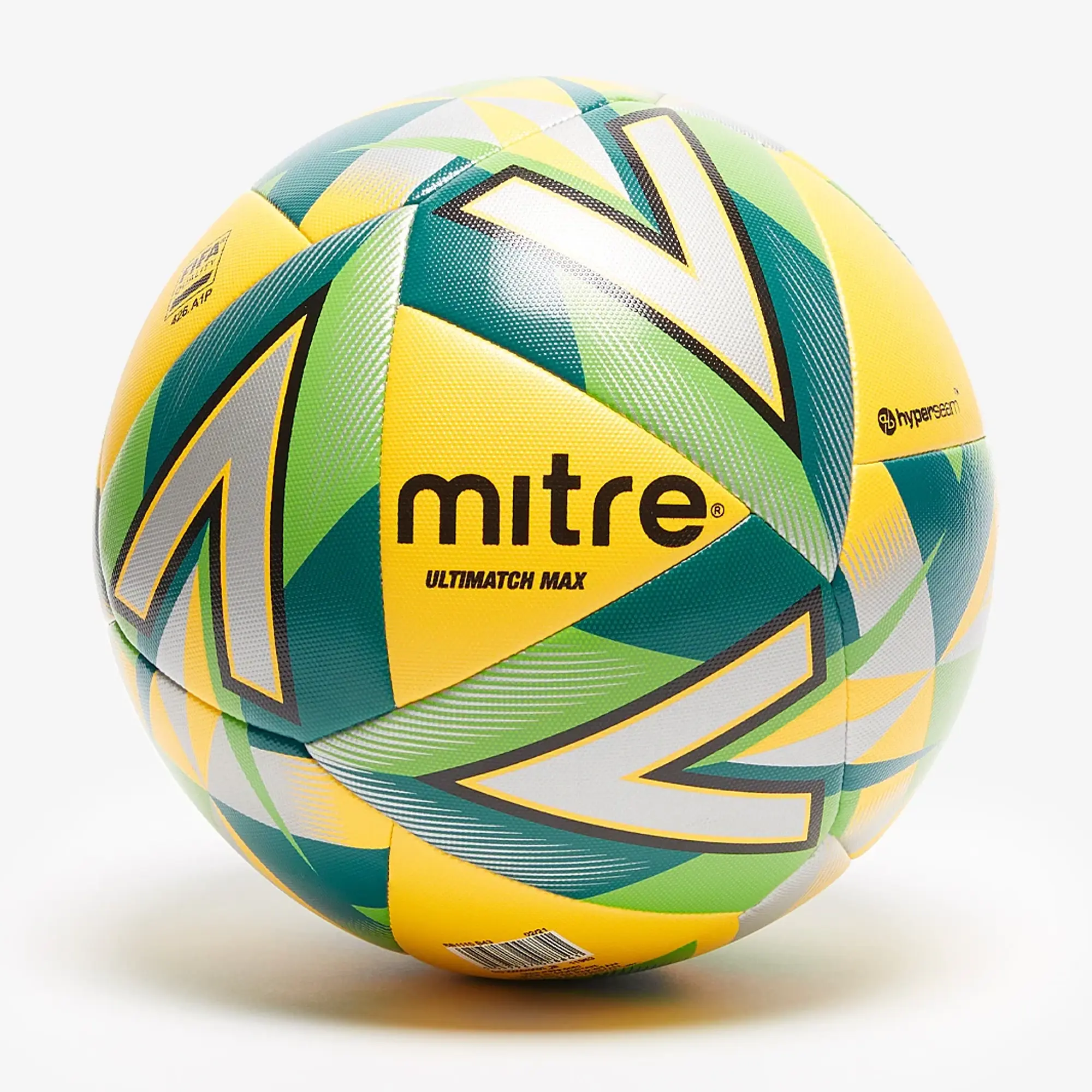 Mitre Ultimatch Max Football - Yellow/Silver/Dark Green/Black