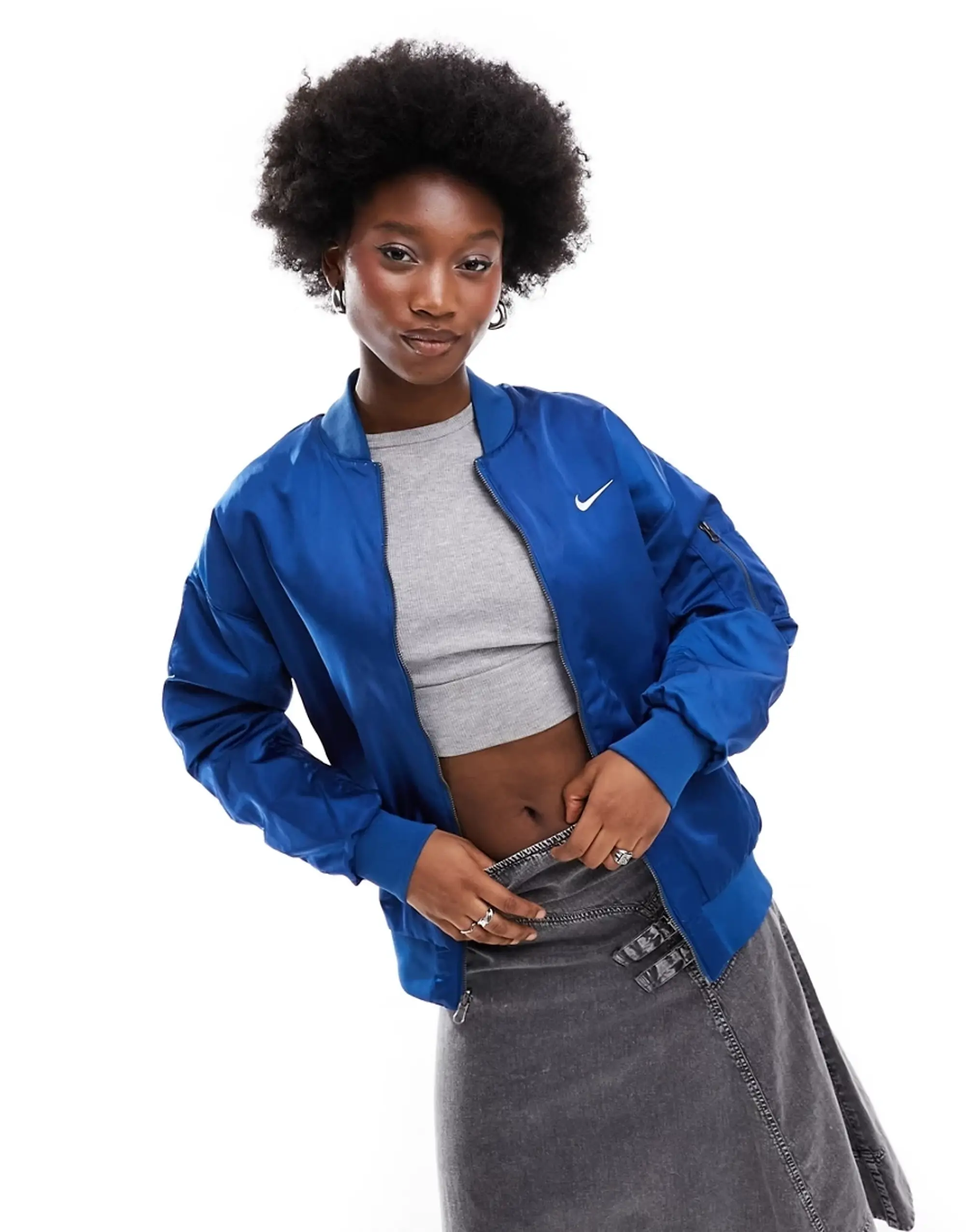 Nike Reversible Varsity Bomber Jacket In Blue