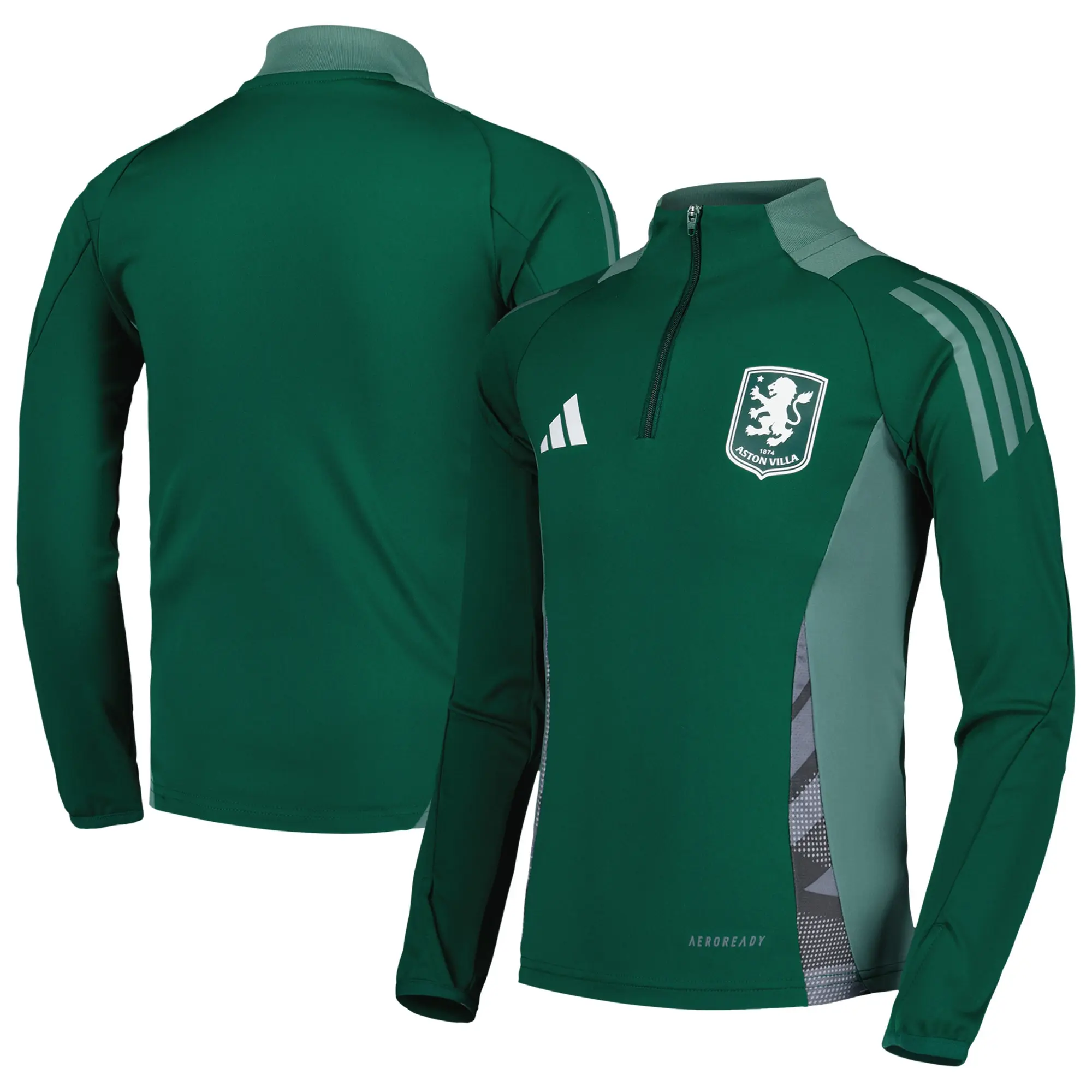 Aston Villa Adidas Training Top - Dark Green - Kids