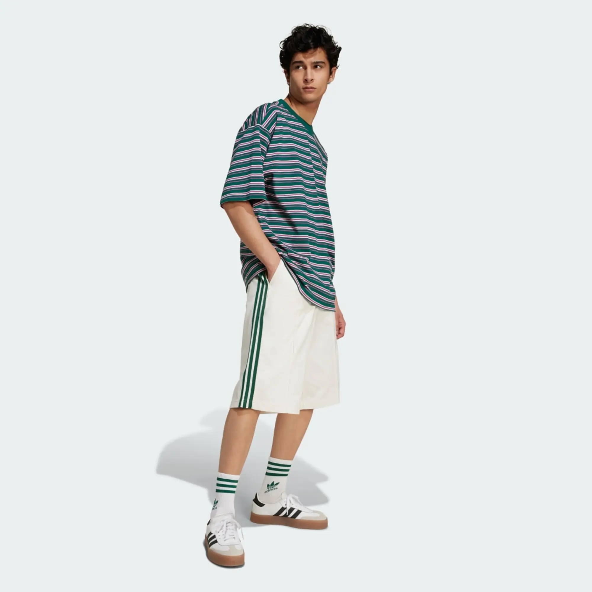 Adidas Originals 80s Loose Buttoned 3 Stripes 11 Bermuda Shorts
