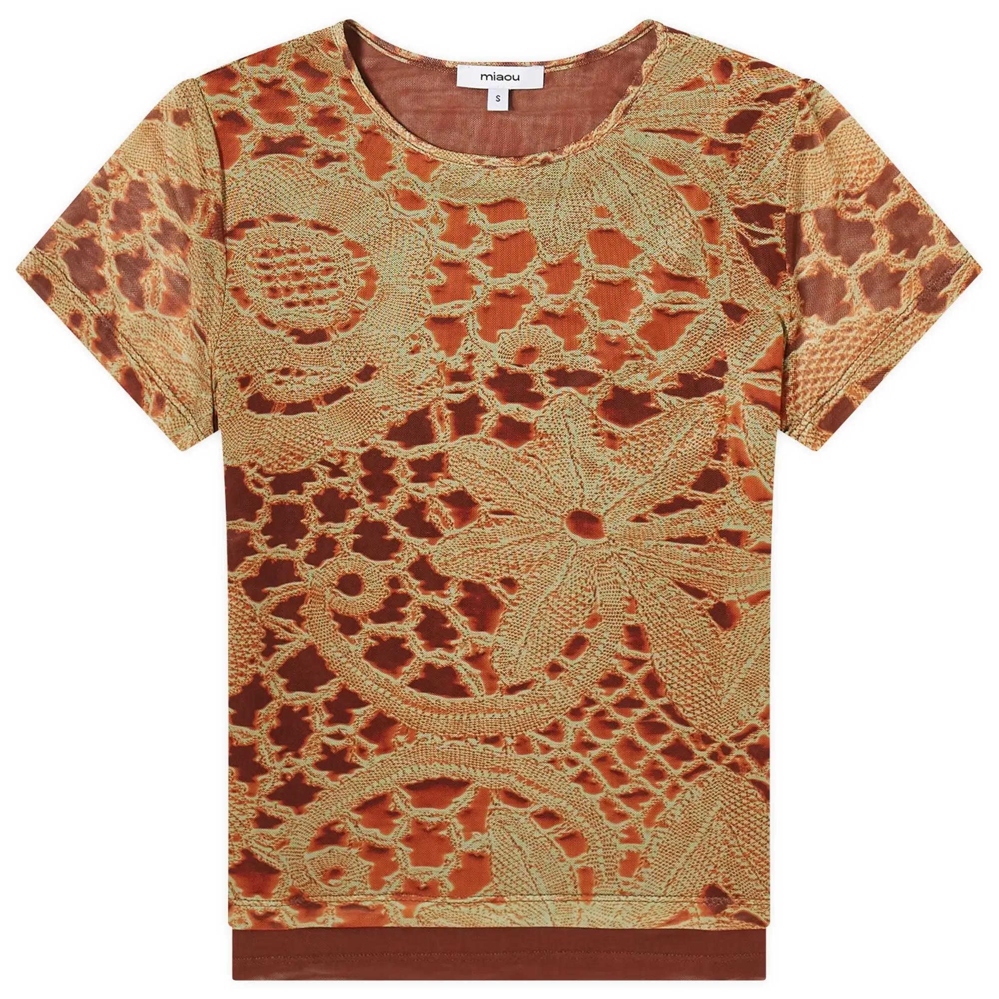 Miaou Women's Mini T-Shirt Orange Lace