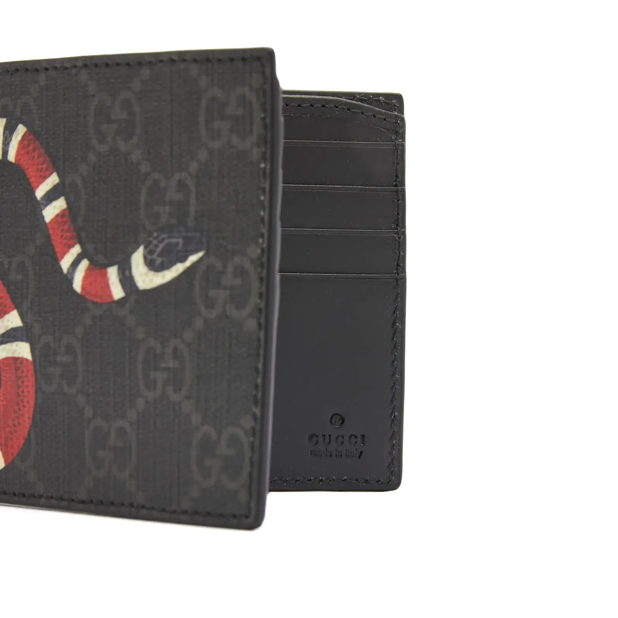 Gucci Men s GG Supreme Snake Wallet Black 451268 K551N 1058 FOOTY.COM