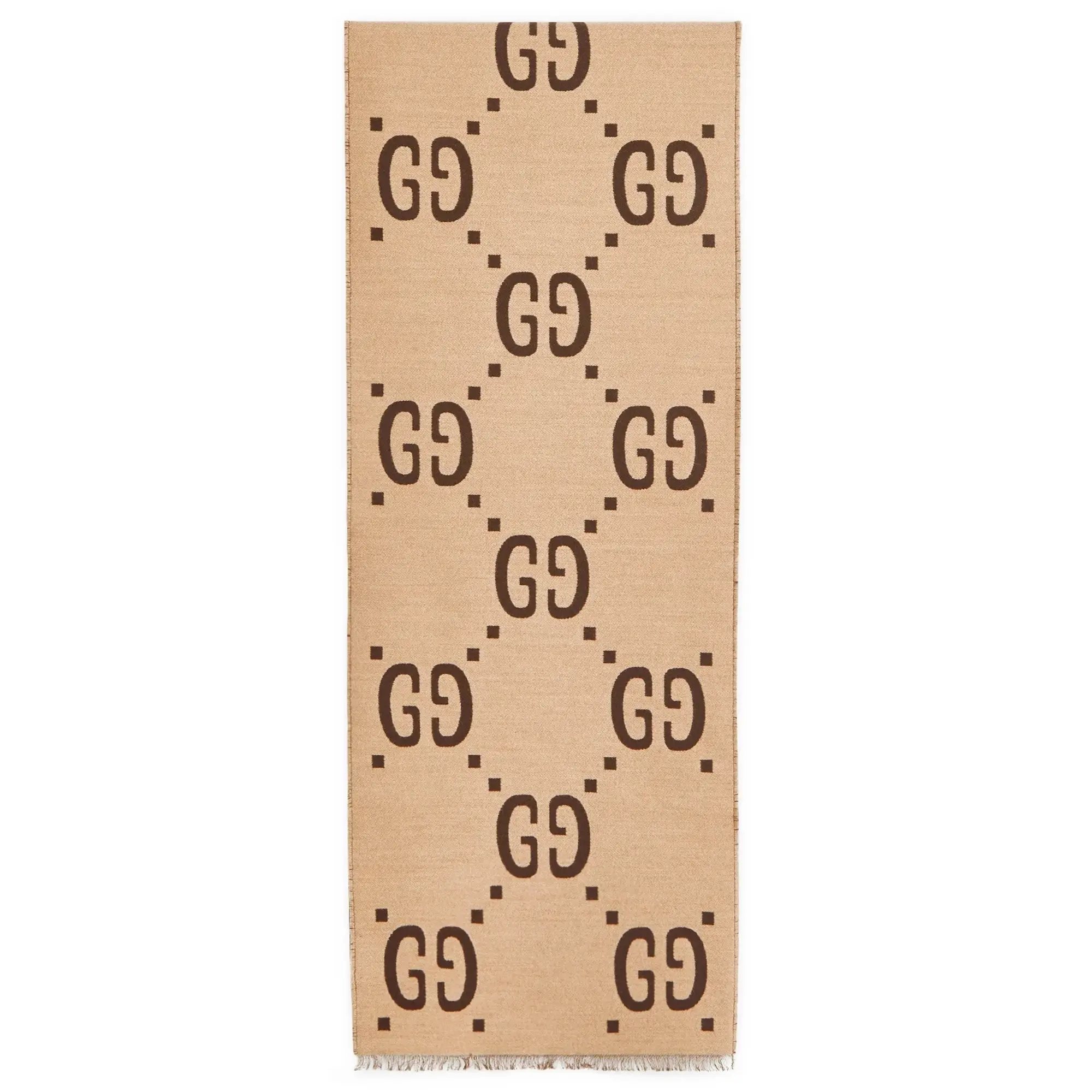 Gucci Men's GG Jaquard Scarf Dark Brown