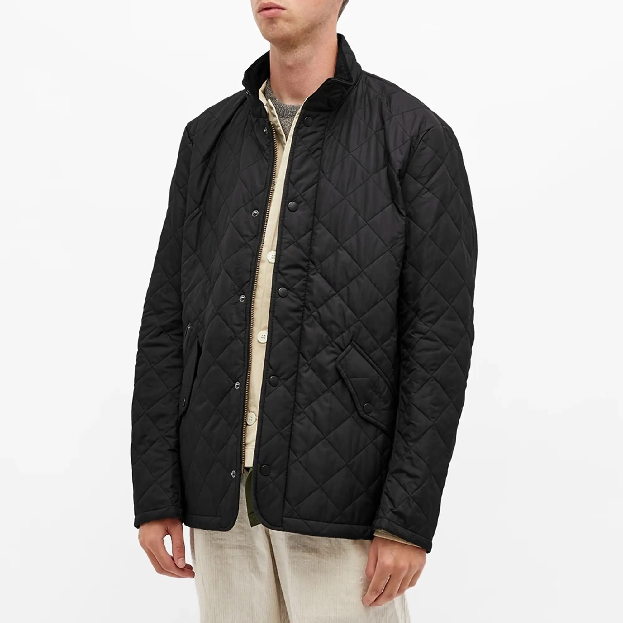 Barbour chelsea sportsquilt jacket black best sale