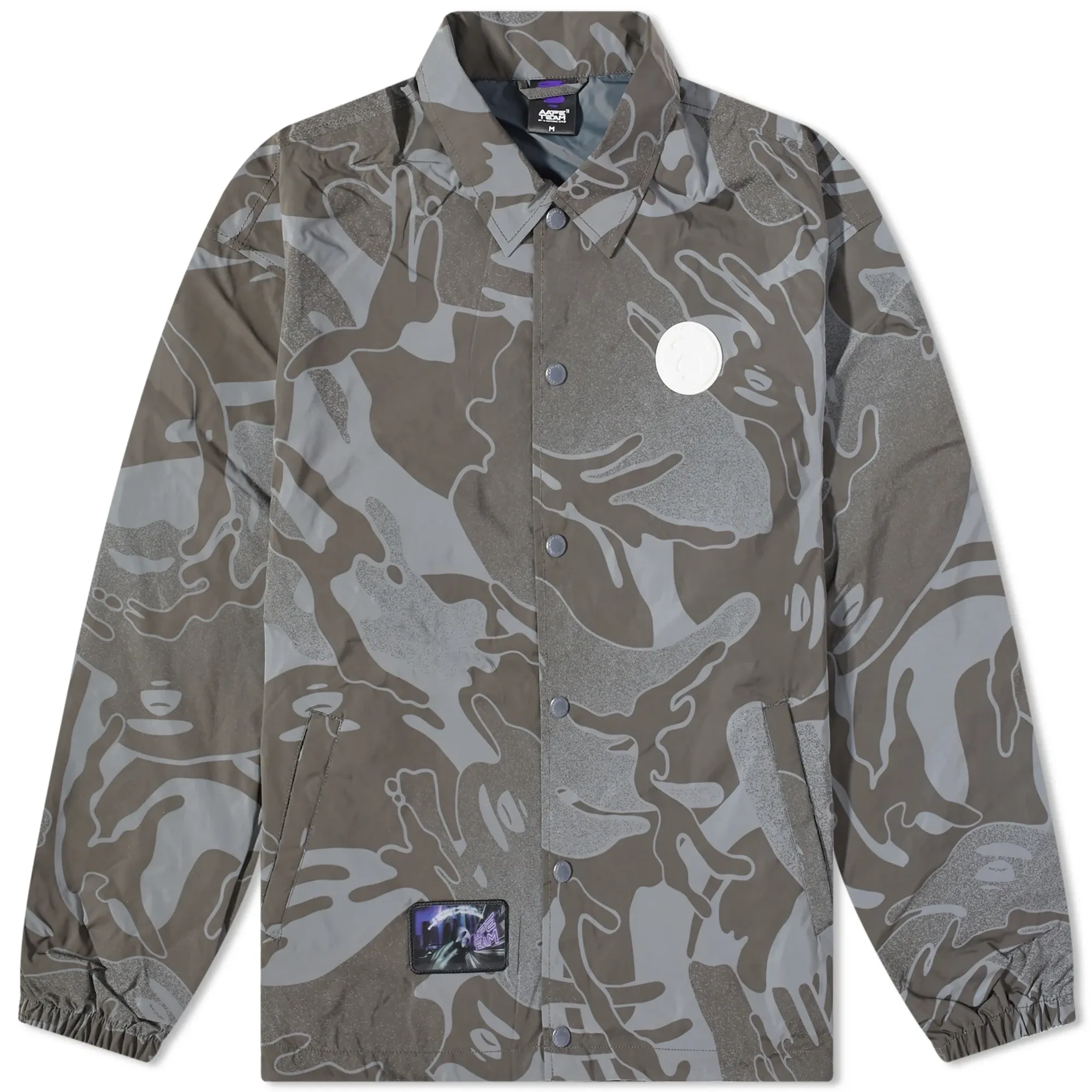 A Bathing Ape AAPE Camo Coach Jacket Grey