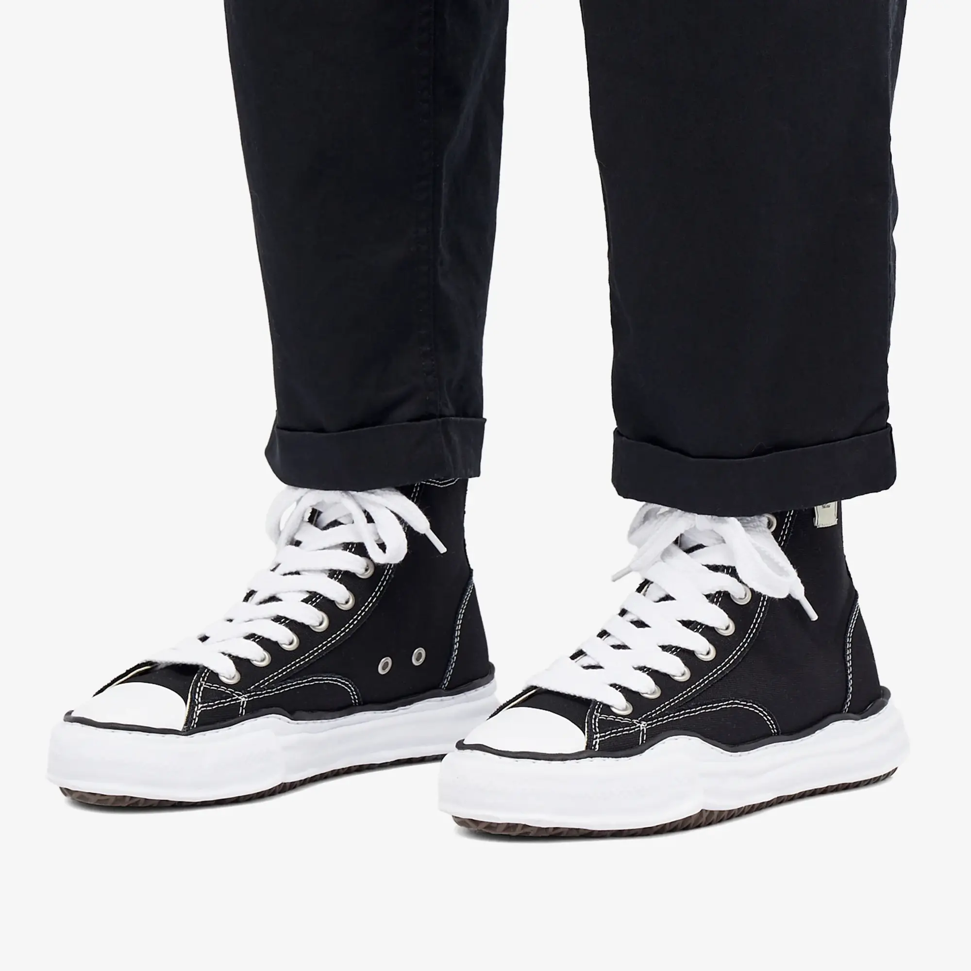Maison MIHARA YASUHIRO Men's Original Sole Canvas Hi Sneaker Black