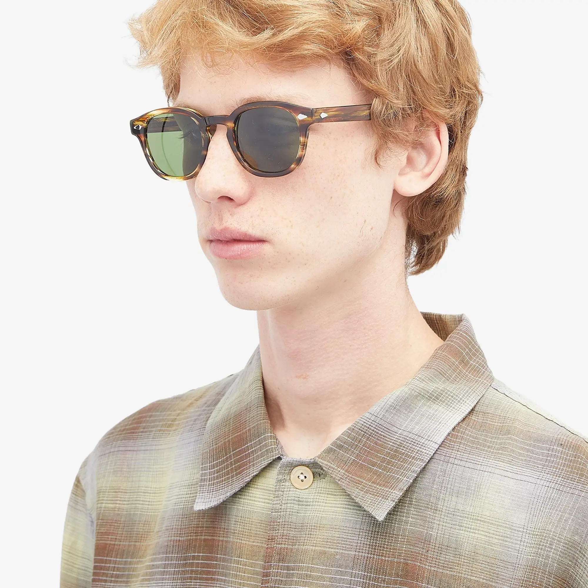 Moscot Men's Lemtosh Sunglasses Bamboo/Calibar Green