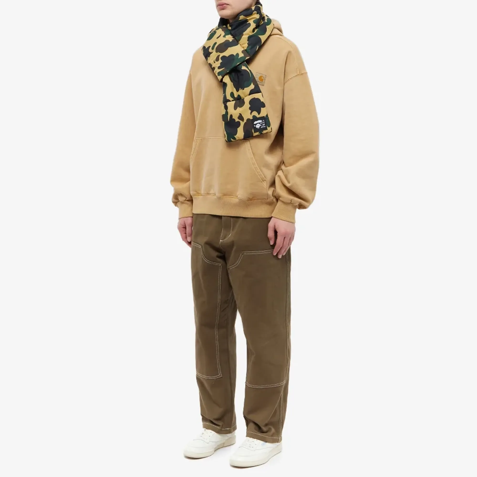 A Bathing Ape Men's 1st Camo Pocket Fleece Scarf Yellow