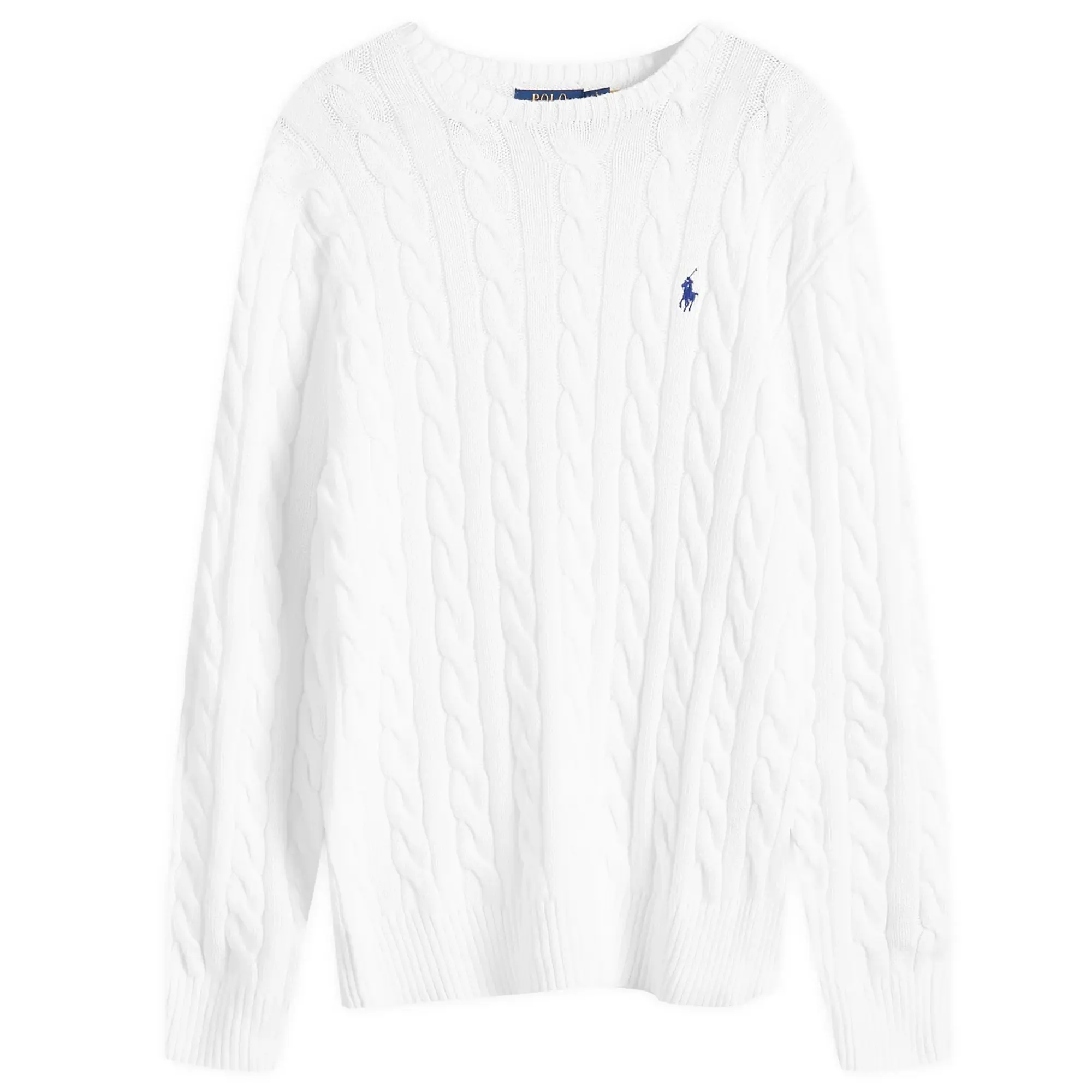 Polo Ralph Lauren Men's Cotton Cable Crew Knit White