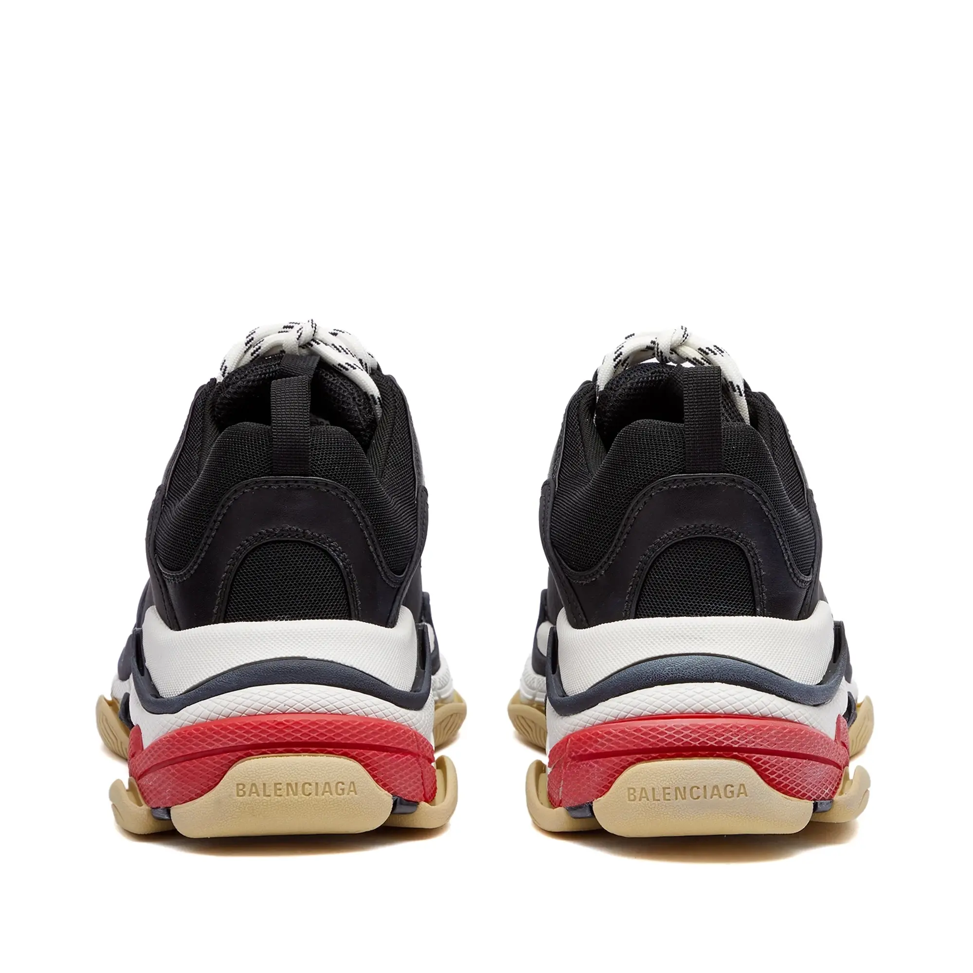 Balenciaga Men's Triple S Sneaker Black/White/Red | 533882-W09OM-1000 |  FOOTY.COM