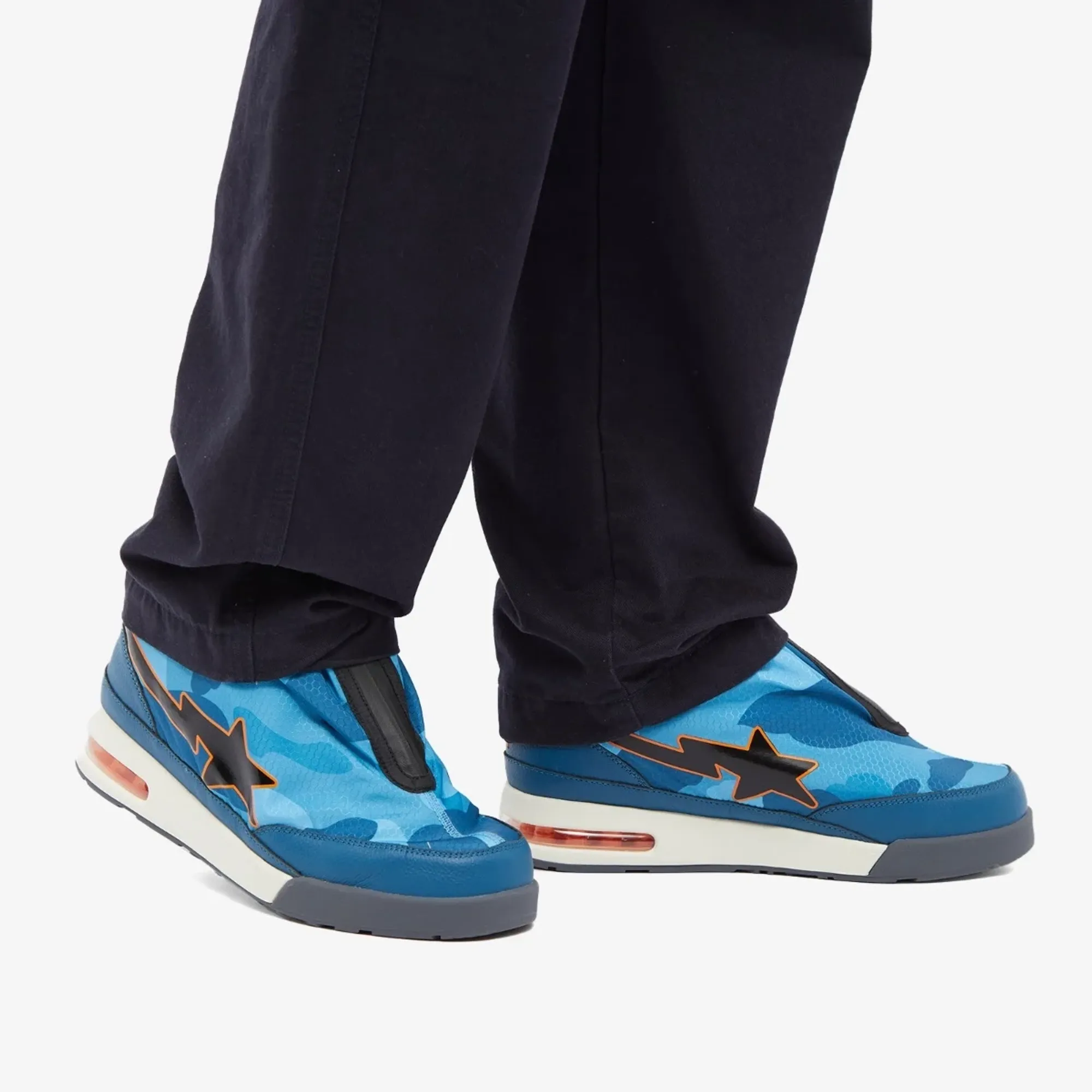 A Bathing Ape Men's Honeycomb Camo Zip Road Sta Blue
