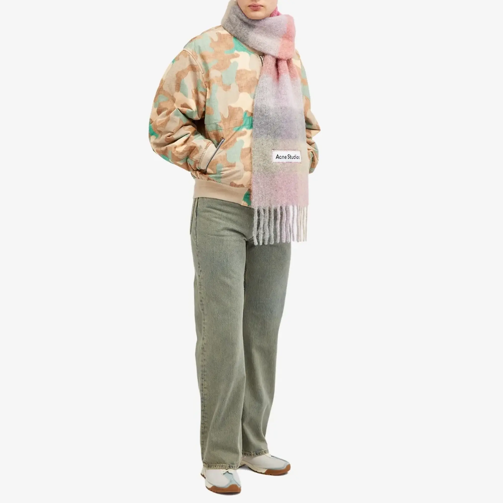 Acne Studios Vally Check Scarf Fuchsia/Lilac/Pink